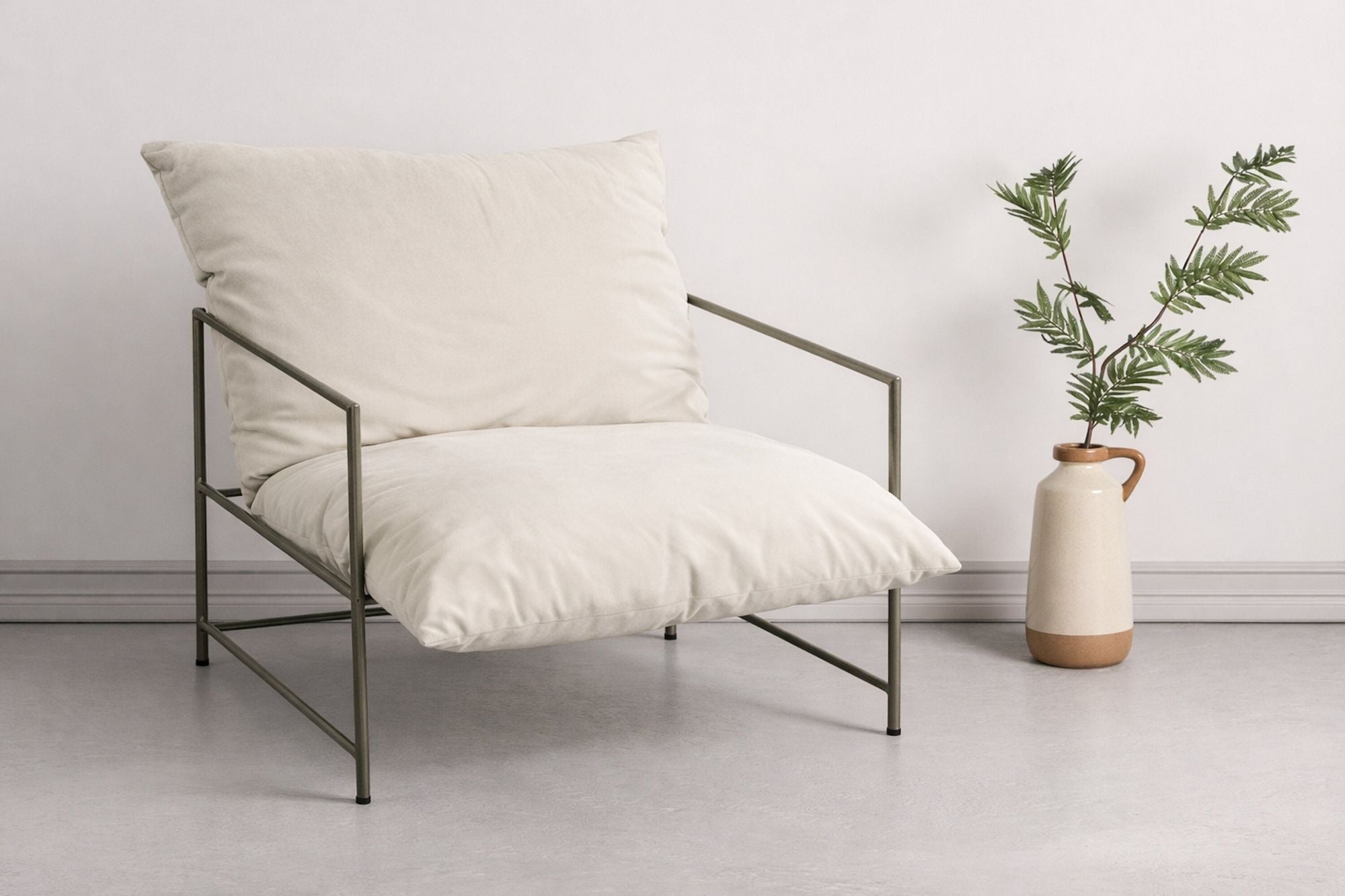 Sessel Sedalia aus Stoff mit Metallgestell - Bronze-Sessel-Venture Home-le canapé