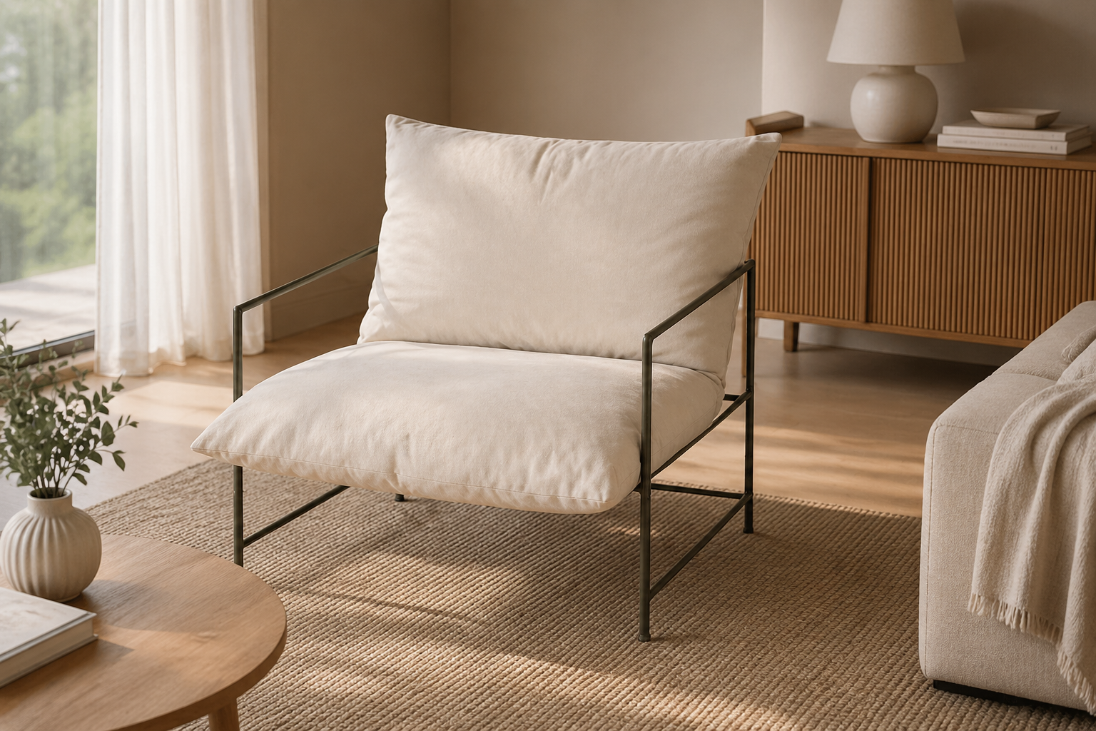 Sessel Sedalia aus Stoff mit Metallgestell - Bronze-Sessel-Venture Home-le canapé
