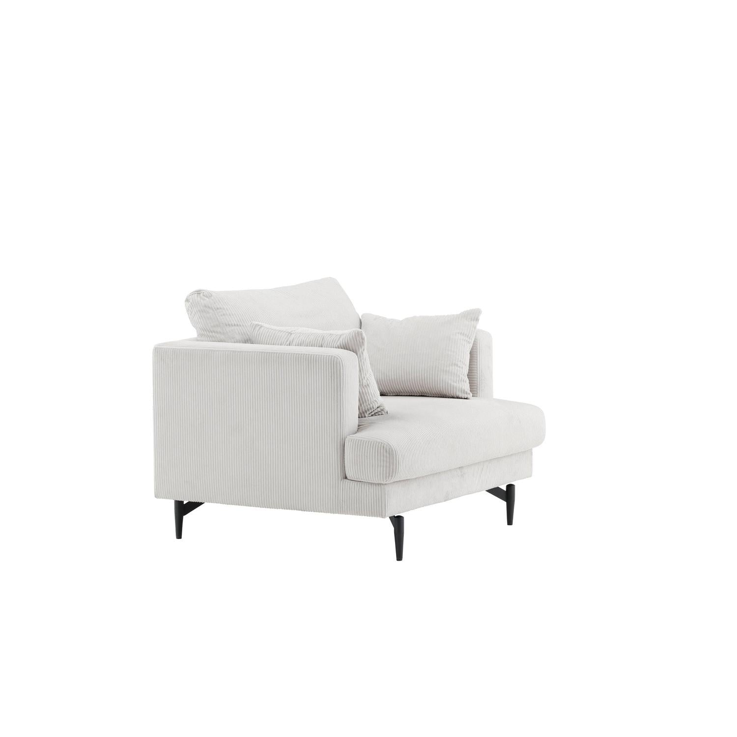 Sessel Sofia aus Kord - Beige-Sessel-Venture Home-le canapé