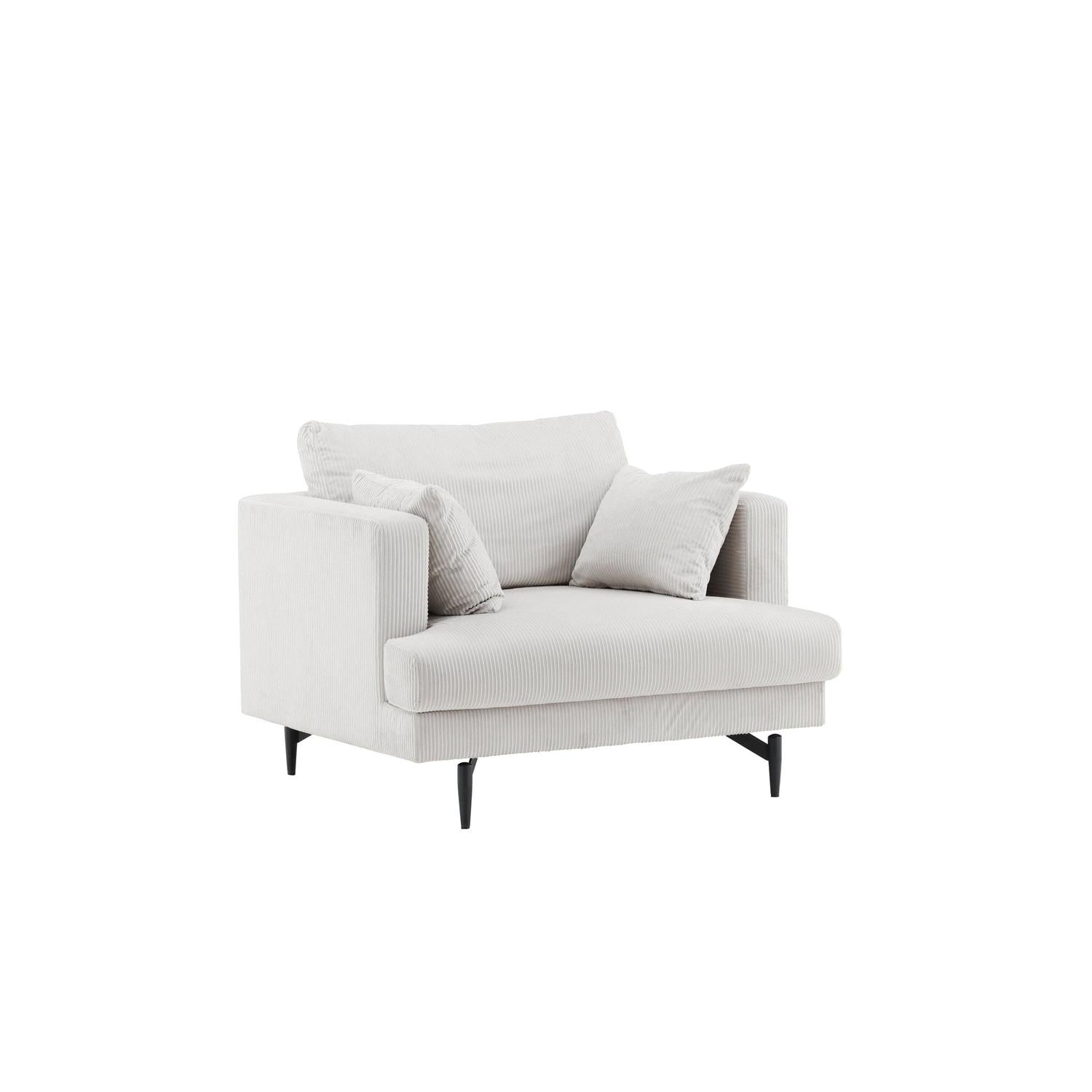 Sessel Sofia aus Kord - Beige-Sessel-Venture Home-le canapé