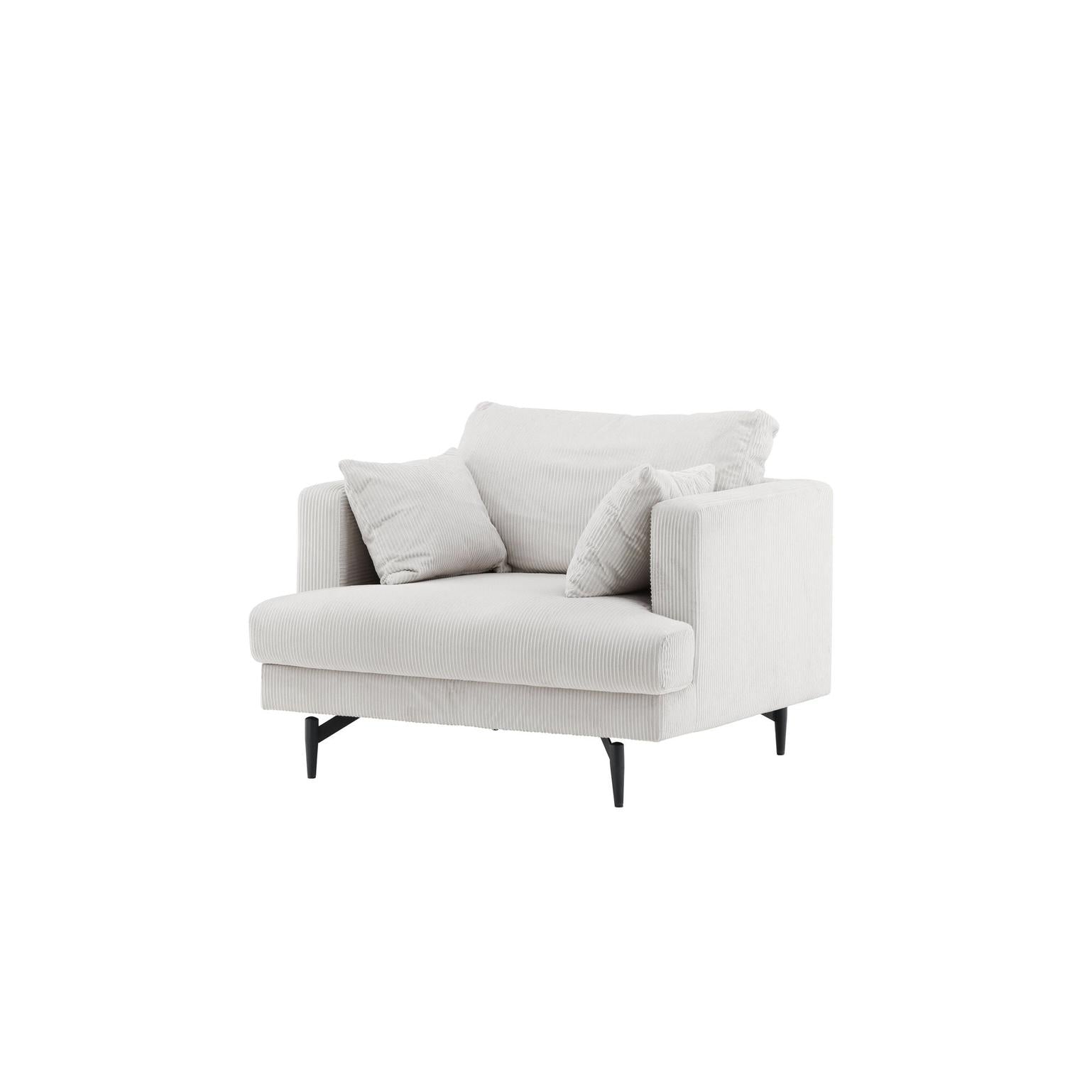 Sessel Sofia aus Kord - Beige-Sessel-Venture Home-le canapé