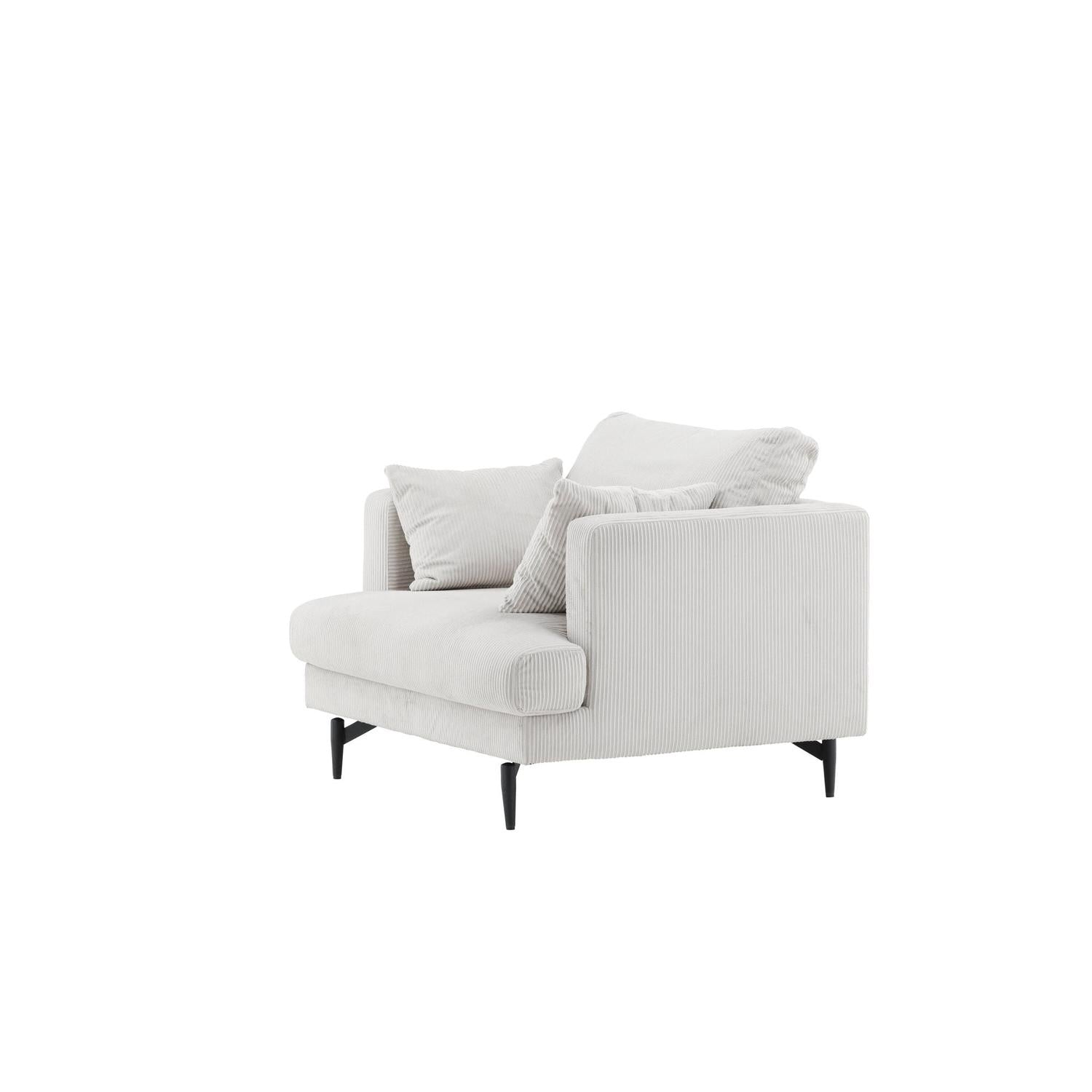 Sessel Sofia aus Kord - Beige-Sessel-Venture Home-le canapé