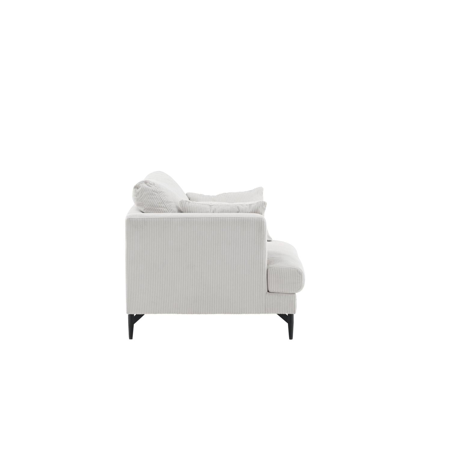 Sessel Sofia aus Kord - Beige-Sessel-Venture Home-le canapé
