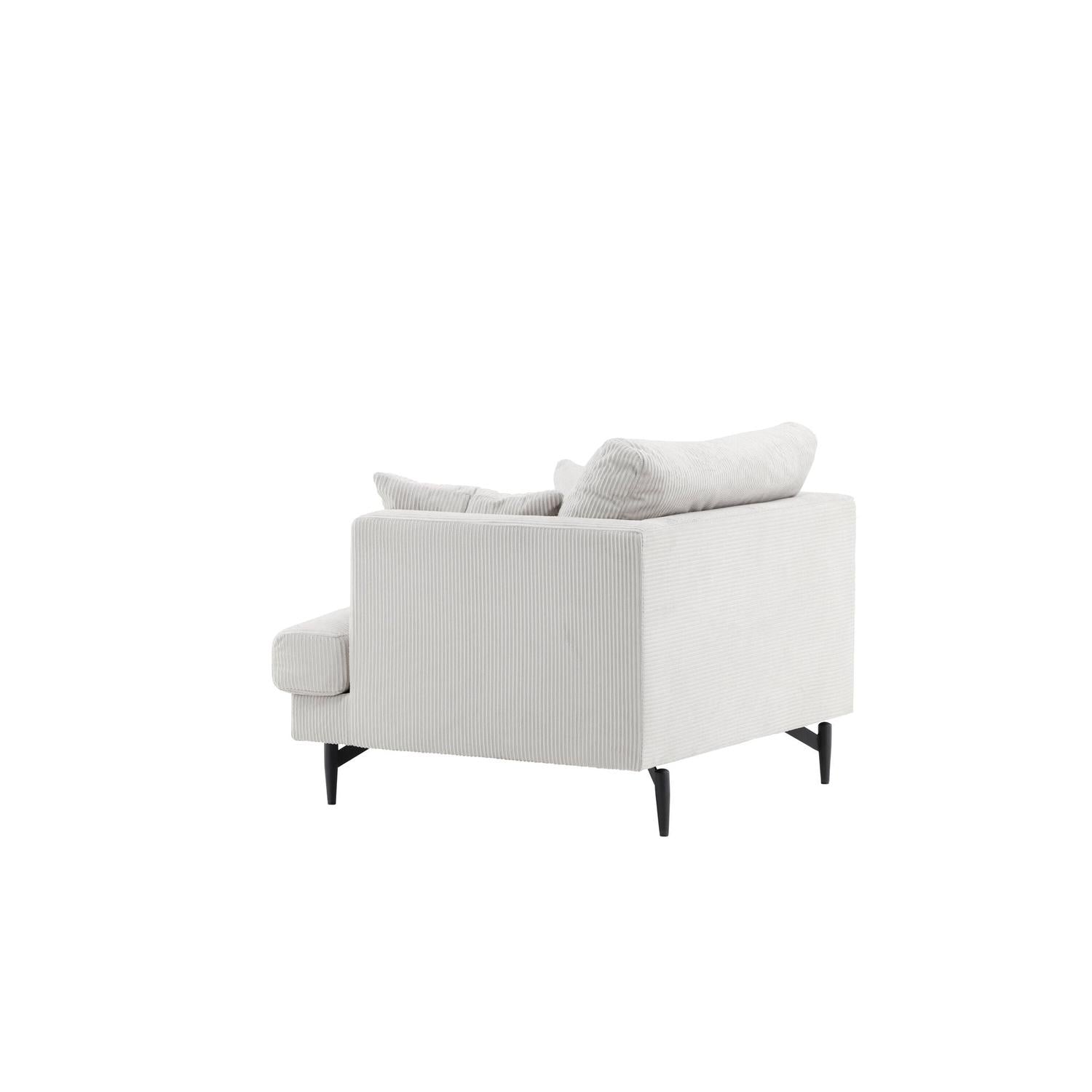 Sessel Sofia aus Kord - Beige-Sessel-Venture Home-le canapé