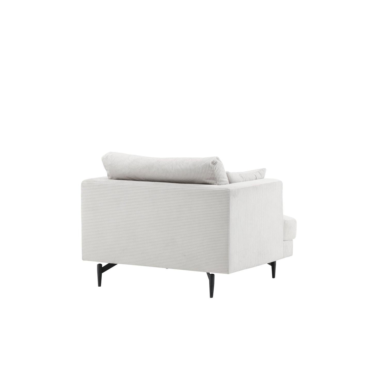 Sessel Sofia aus Kord - Beige-Sessel-Venture Home-le canapé