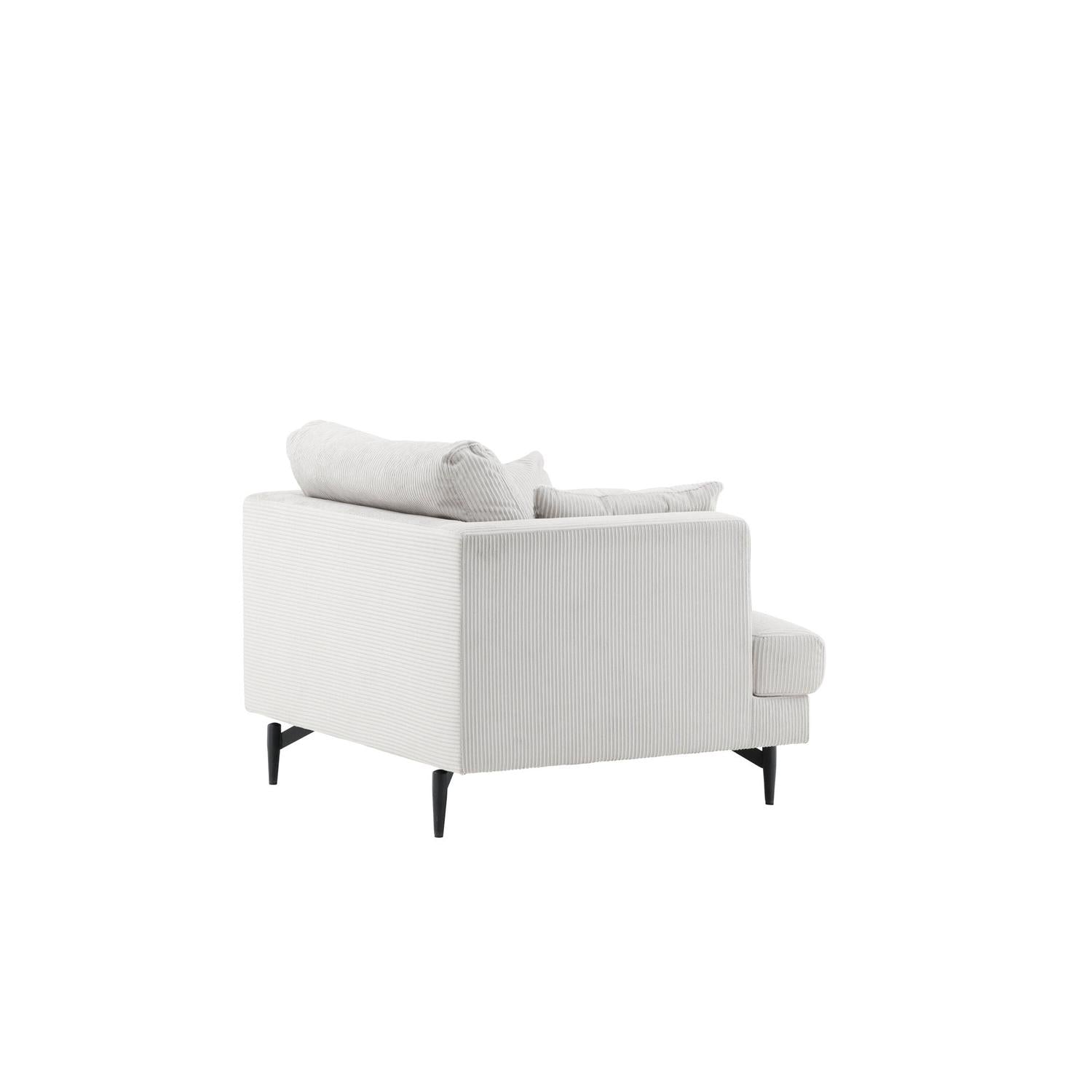 Sessel Sofia aus Kord - Beige-Sessel-Venture Home-le canapé