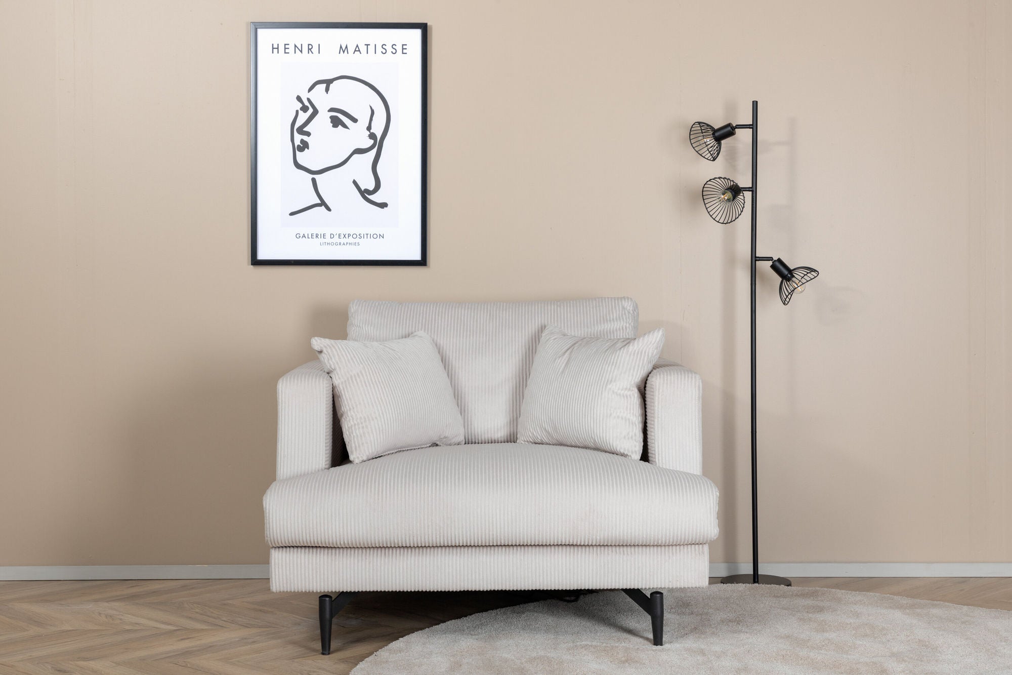 Sessel Sofia aus Kord - Beige-Sessel-Venture Home-le canapé