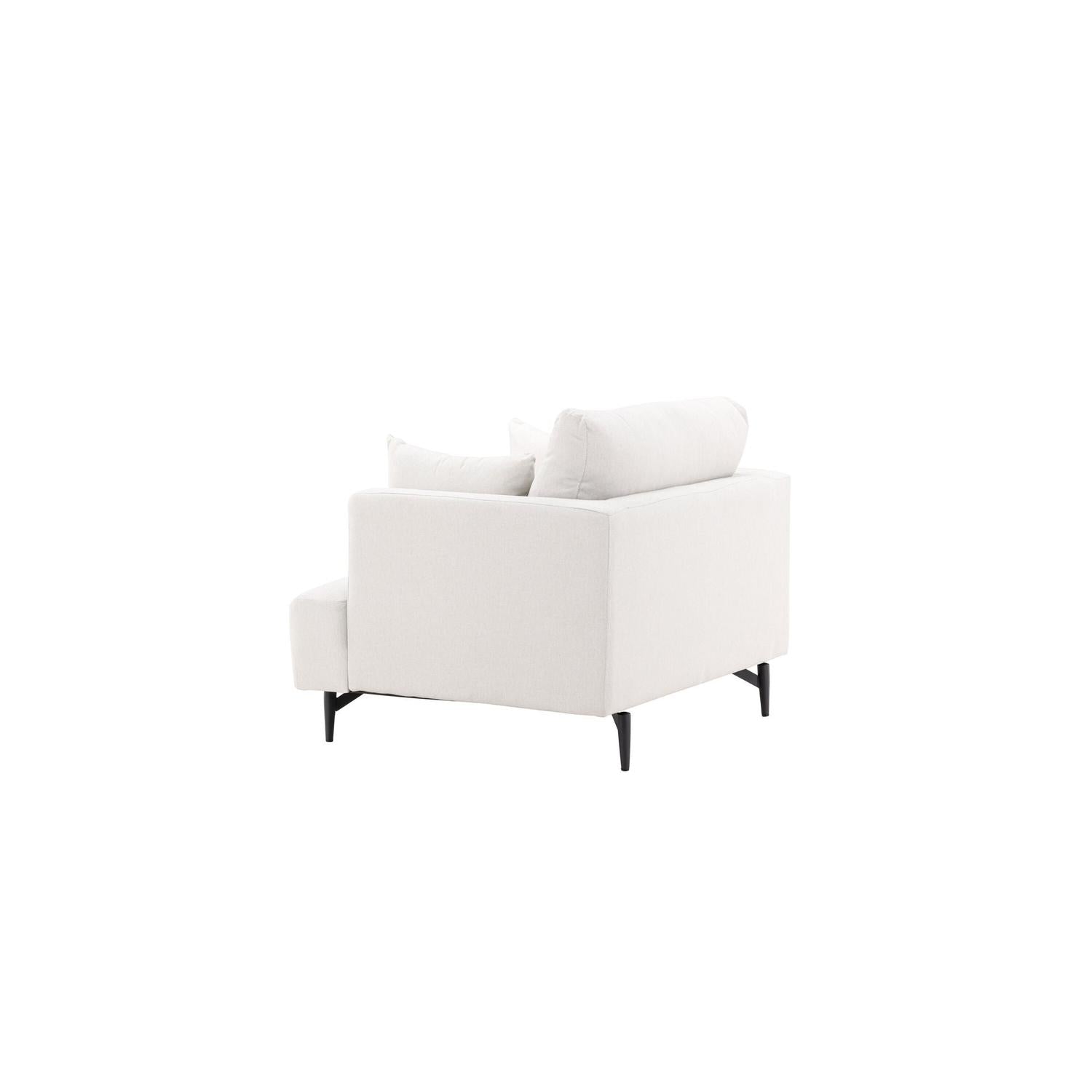 Sessel Sofia aus Leinen - Cremeweiß-Sessel-Venture Home-le canapé