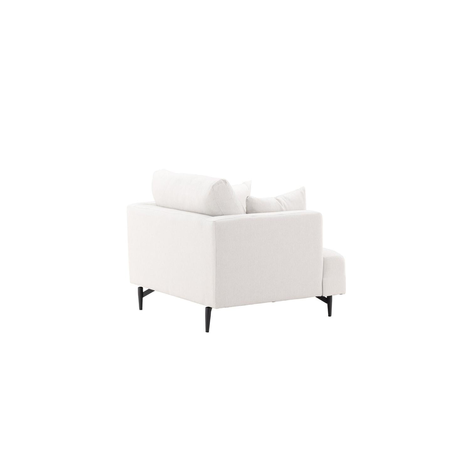 Sessel Sofia aus Leinen - Cremeweiß-Sessel-Venture Home-le canapé