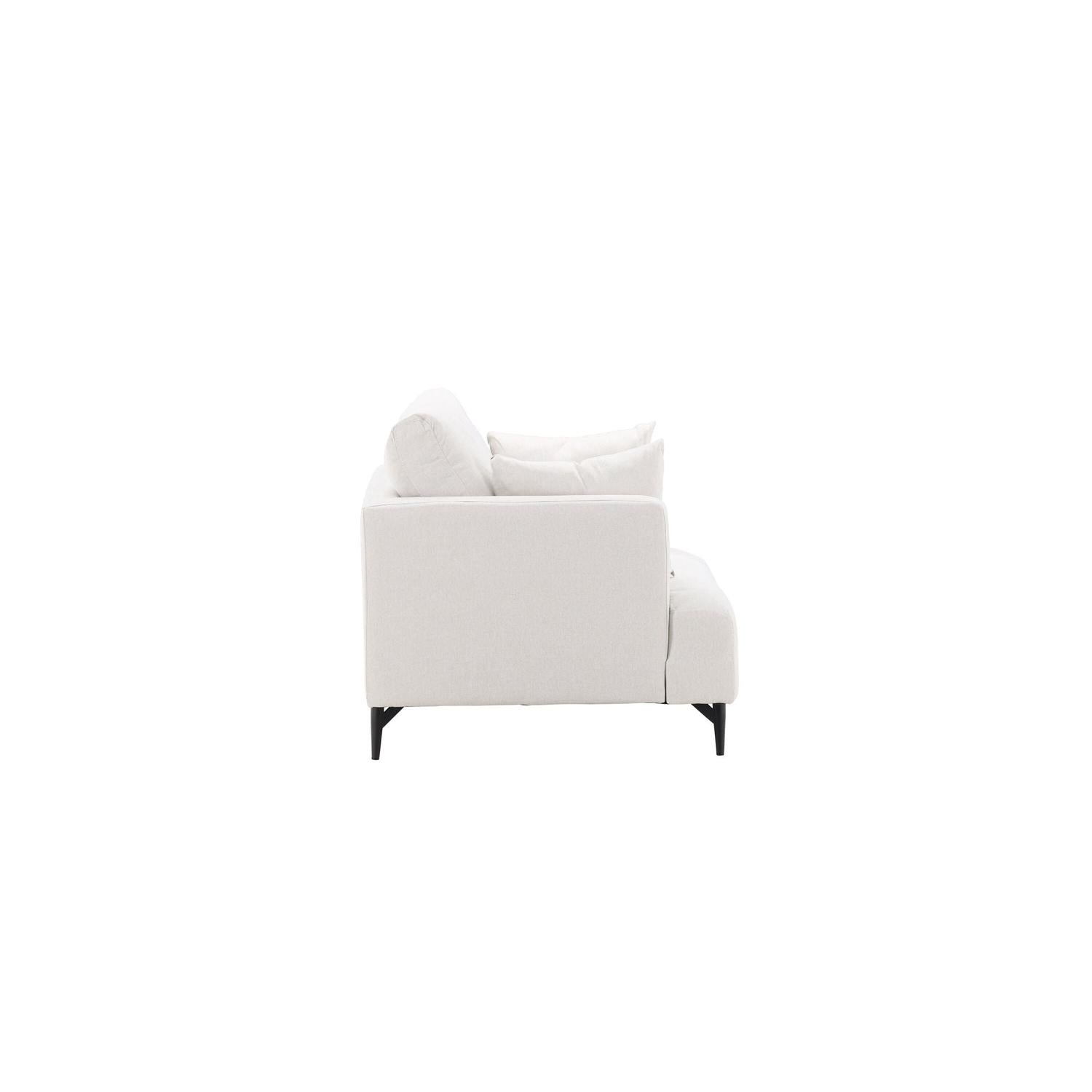 Sessel Sofia aus Leinen - Cremeweiß-Sessel-Venture Home-le canapé