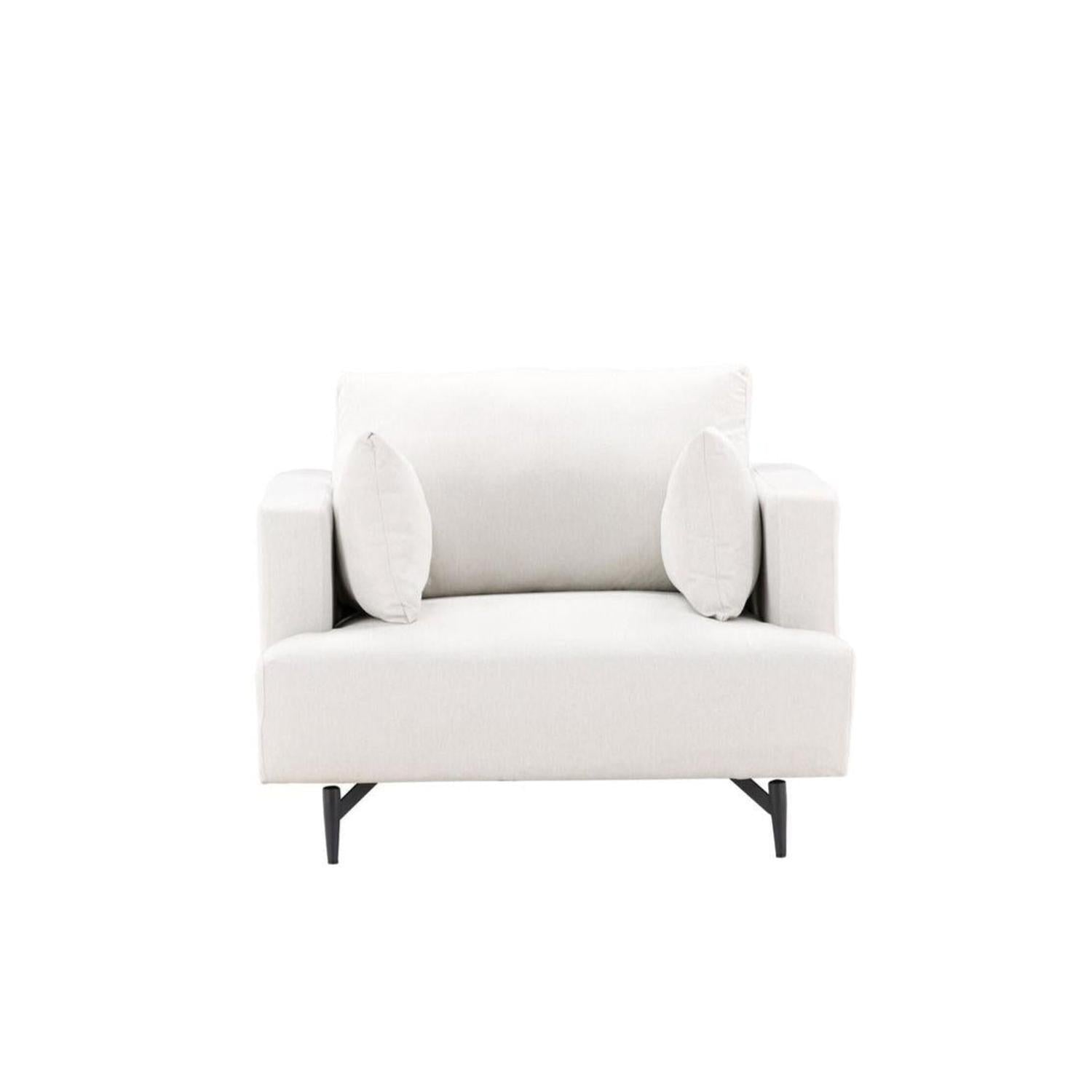 Sessel Sofia aus Leinen - Cremeweiß-Sessel-Venture Home-le canapé