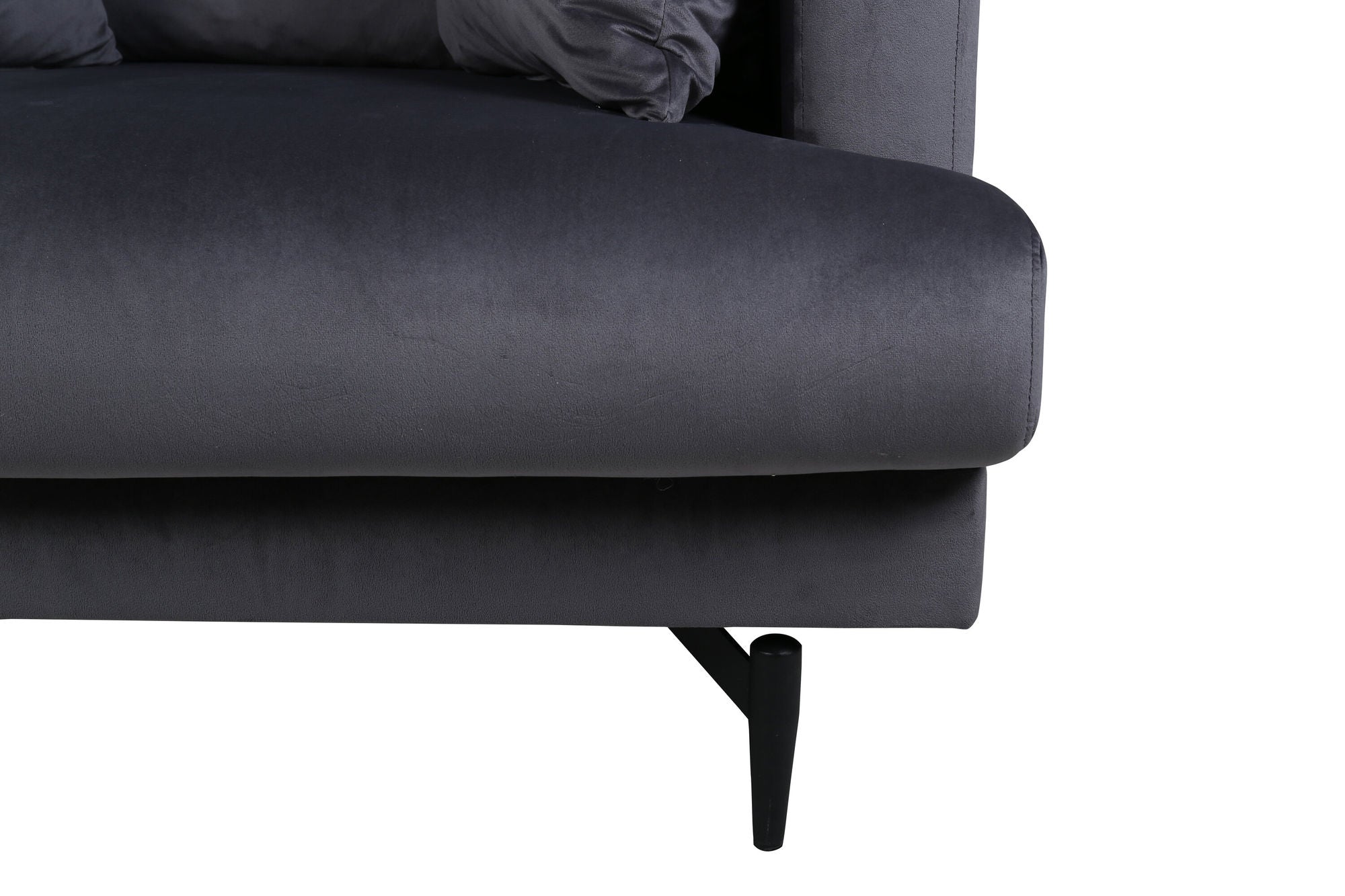 Sessel Sofia aus Samt - Dunkelgrau-Sessel-Venture Home-le canapé
