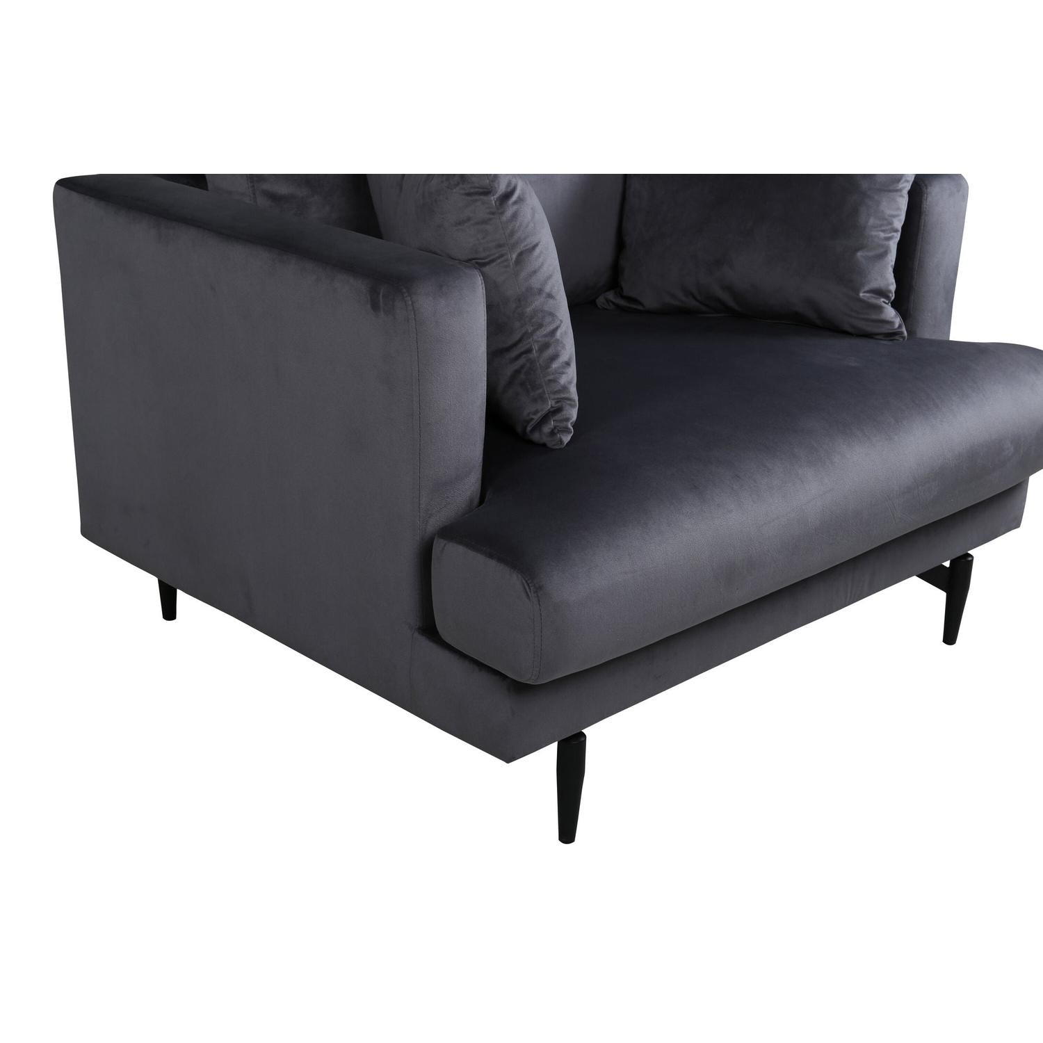 Sessel Sofia aus Samt - Dunkelgrau-Sessel-Venture Home-le canapé