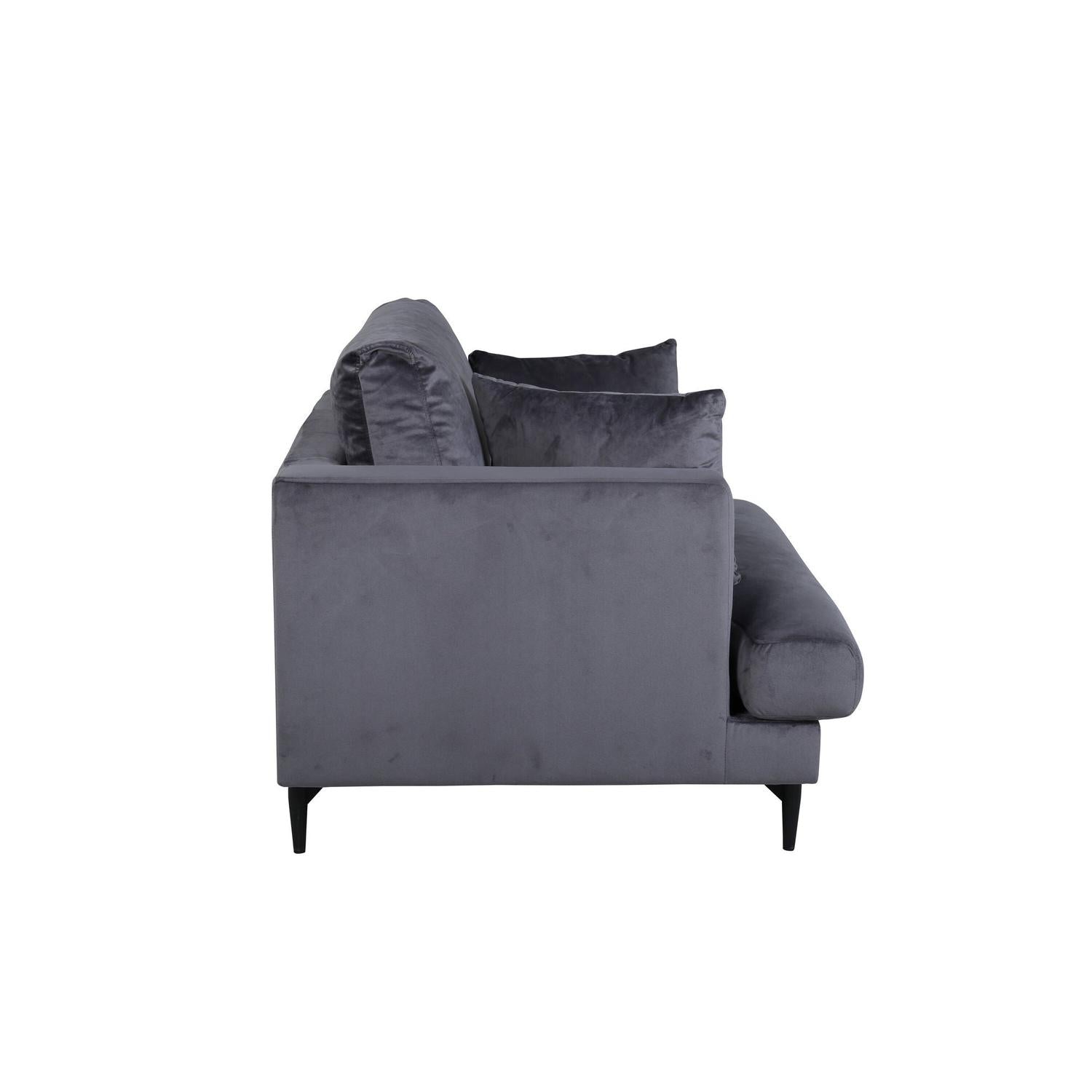 Sessel Sofia aus Samt - Dunkelgrau-Sessel-Venture Home-le canapé