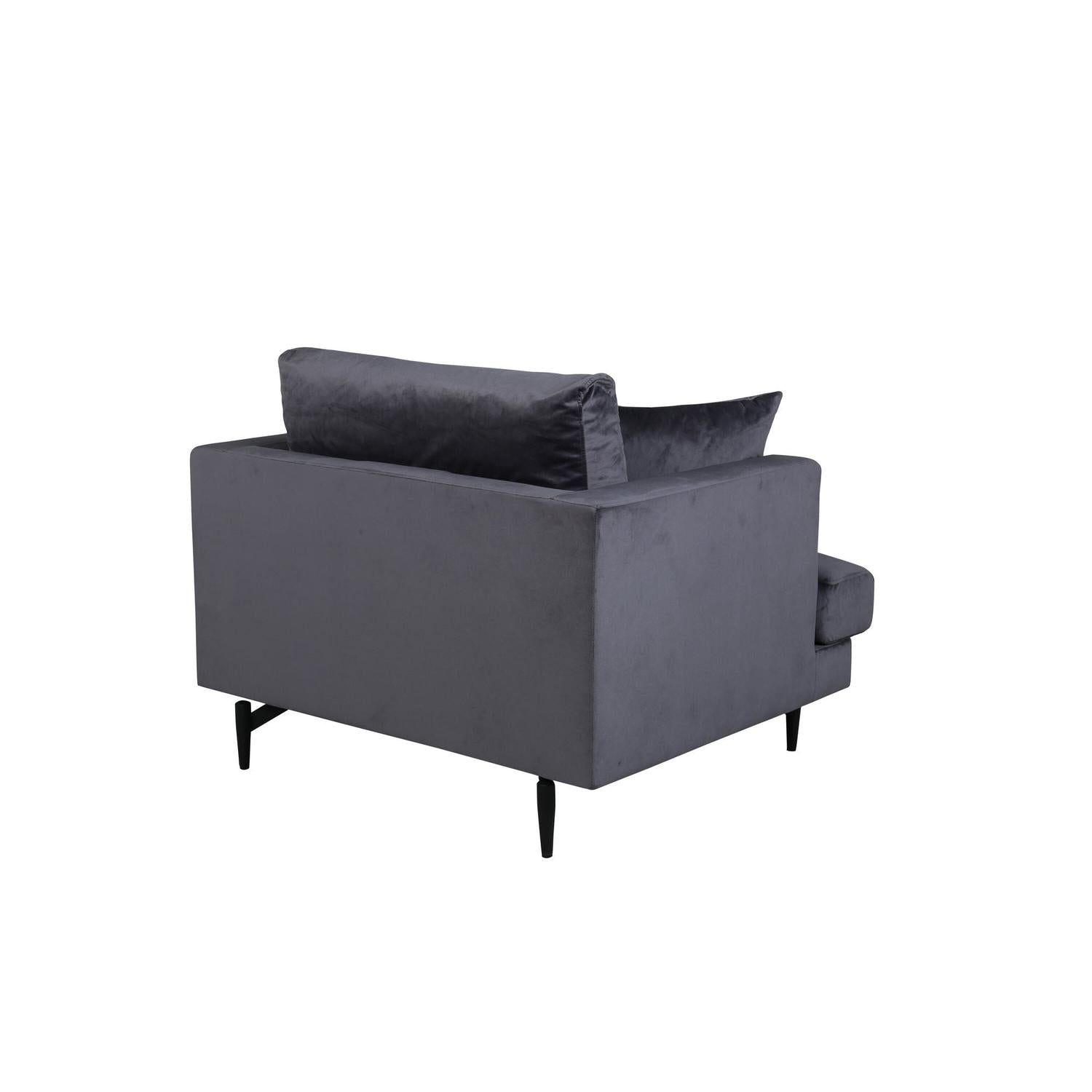 Sessel Sofia aus Samt - Dunkelgrau-Sessel-Venture Home-le canapé