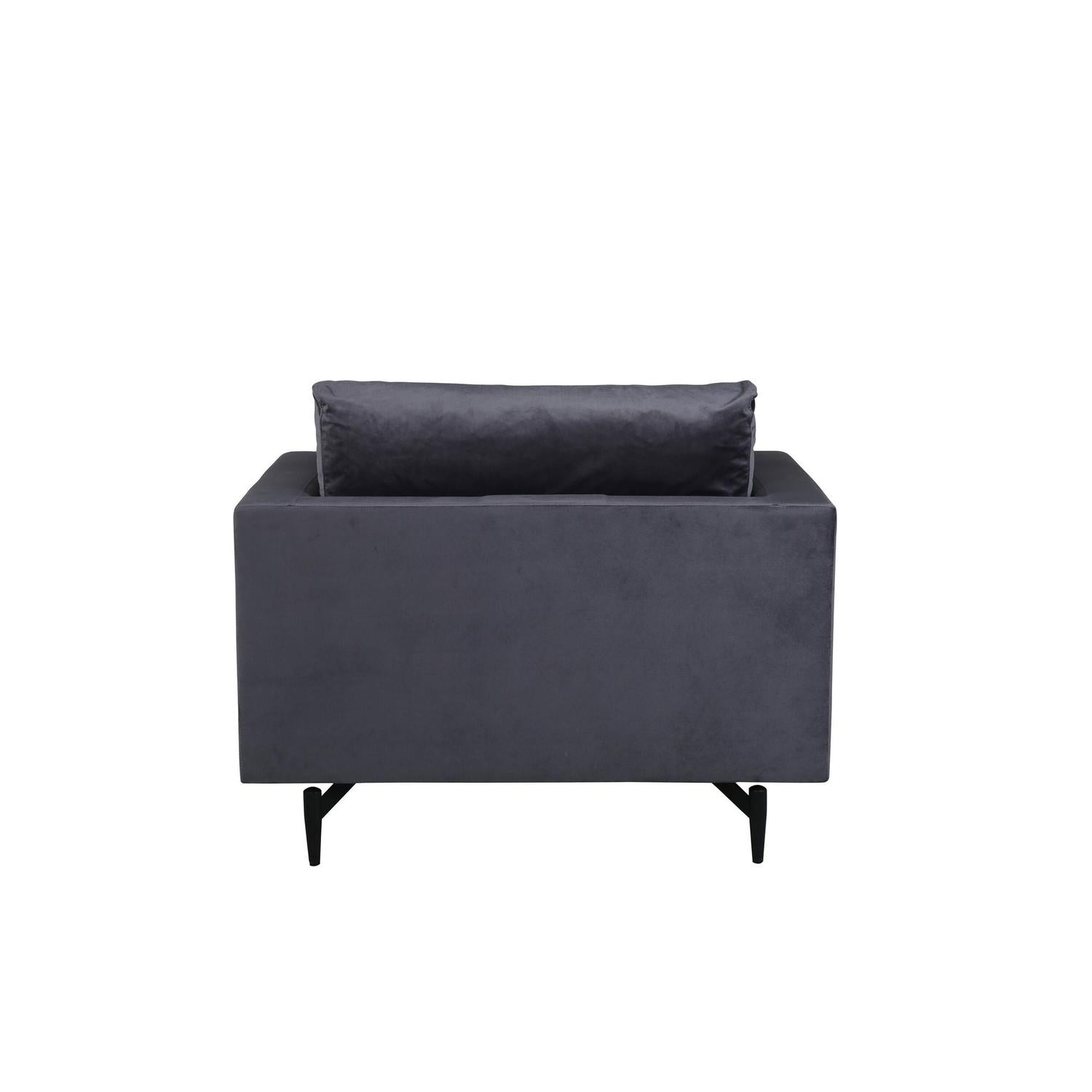 Sessel Sofia aus Samt - Dunkelgrau-Sessel-Venture Home-le canapé