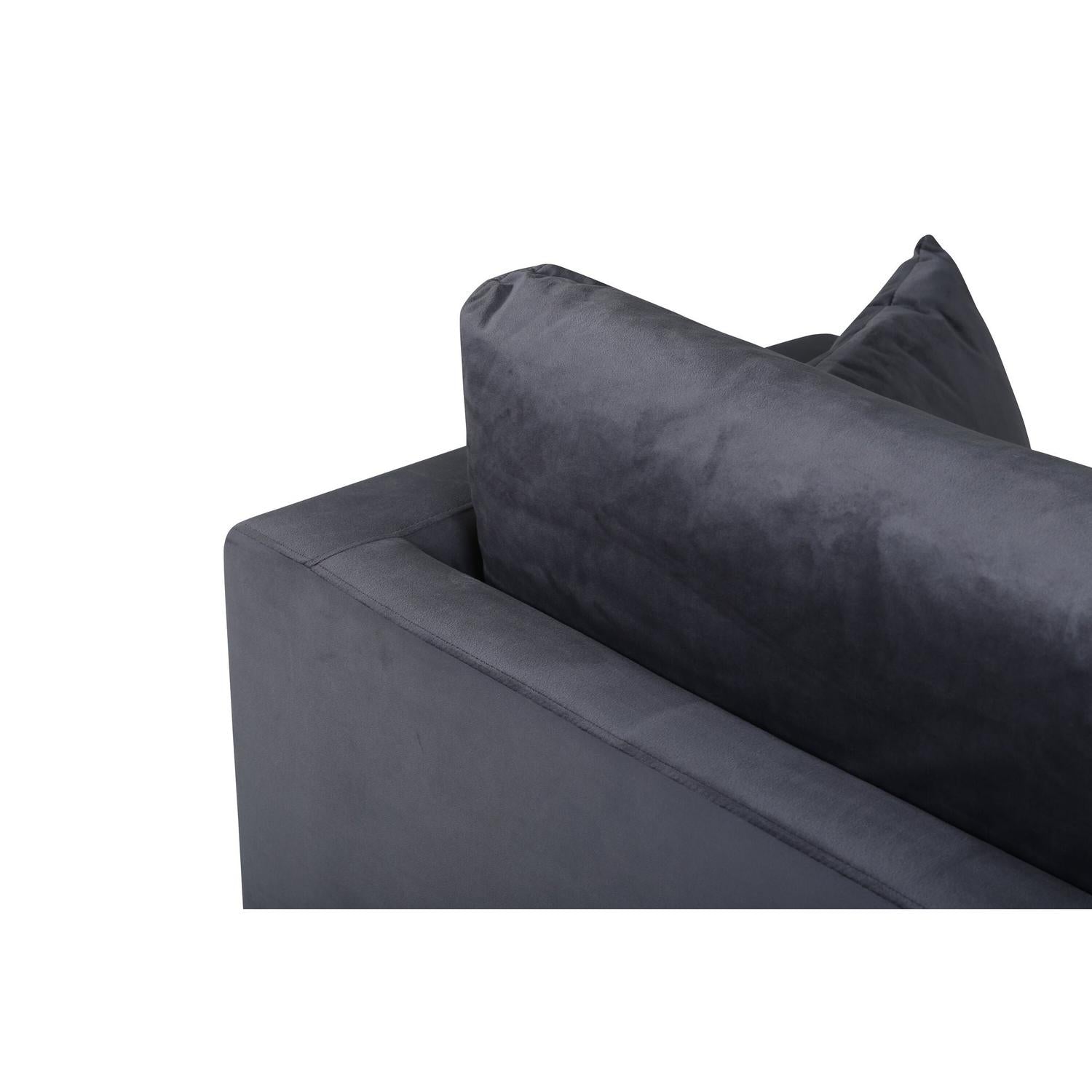 Sessel Sofia aus Samt - Dunkelgrau-Sessel-Venture Home-le canapé