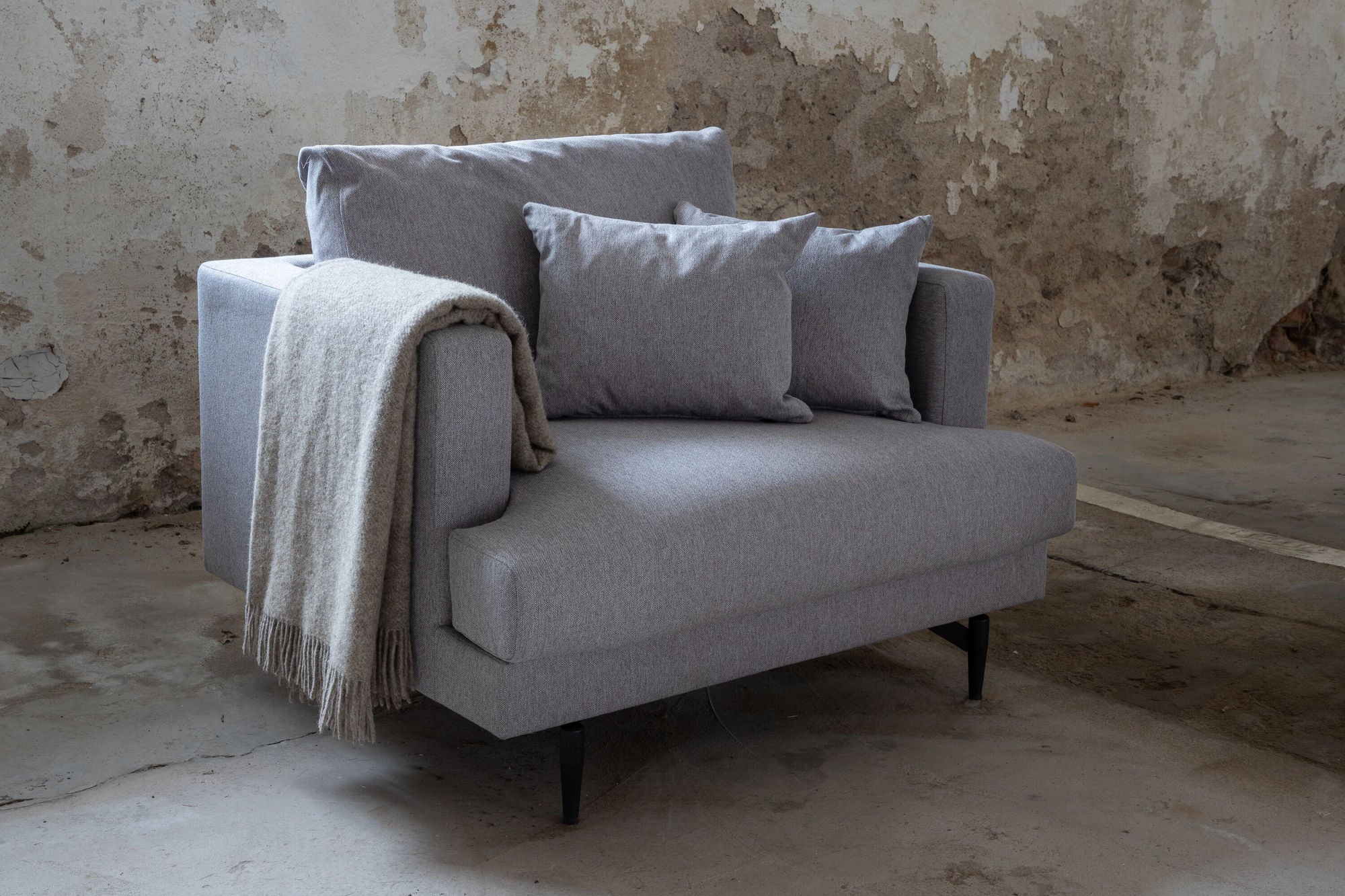 Sessel Sofia aus Stoff - Grau-Sessel-Venture Home-le canapé