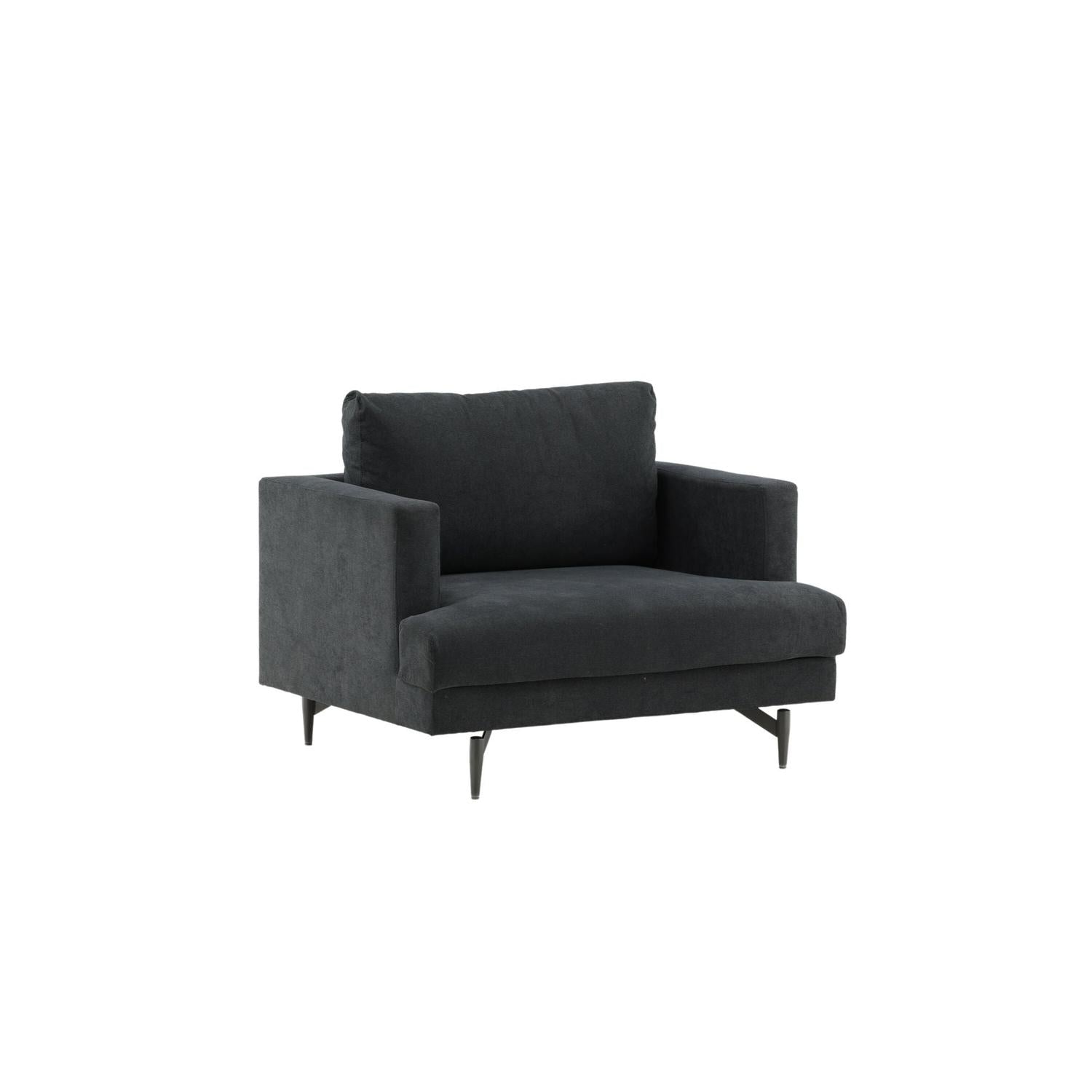 Sessel Sofia aus Stoff - Schwarz-Sessel-Venture Home-le canapé
