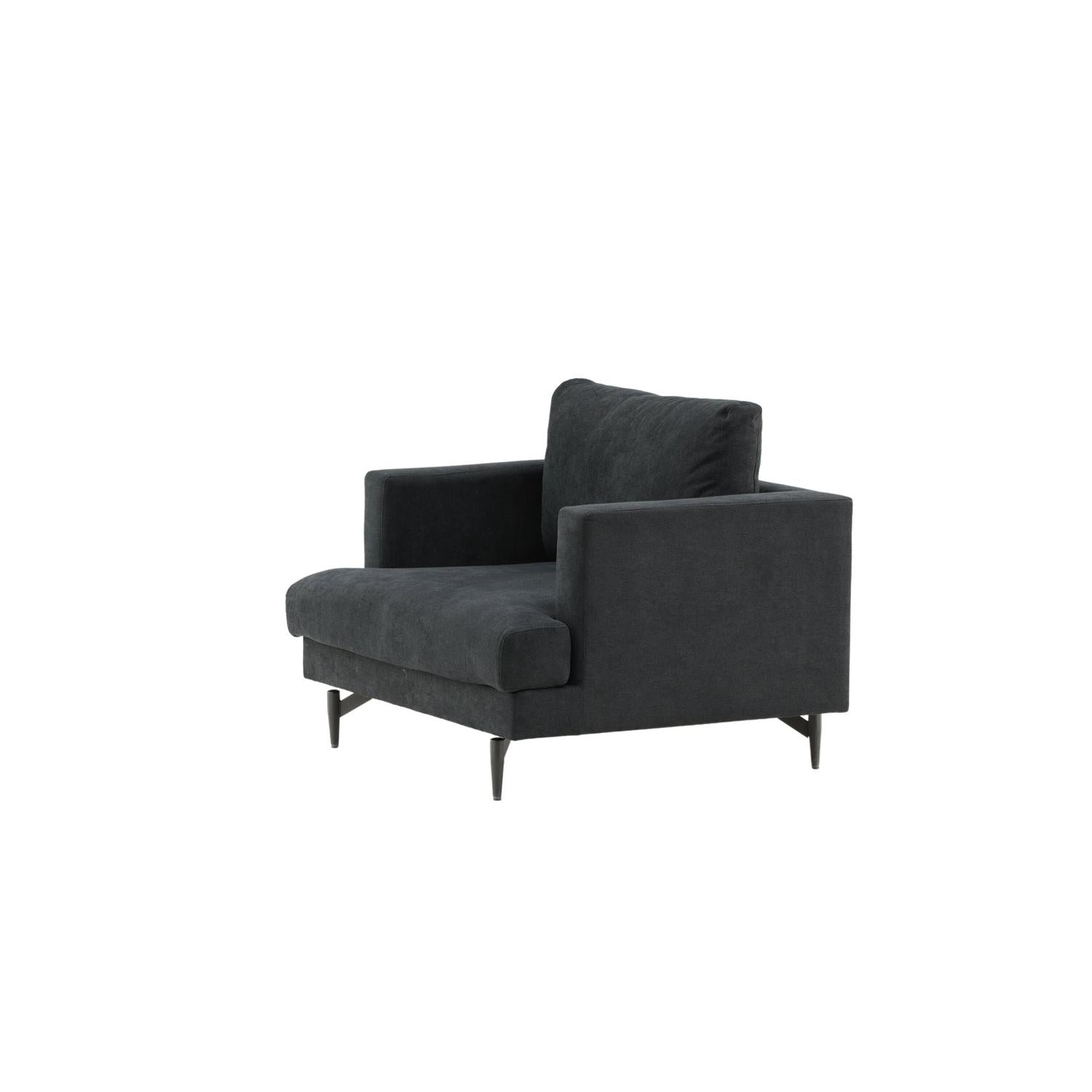 Sessel Sofia aus Stoff - Schwarz-Sessel-Venture Home-le canapé