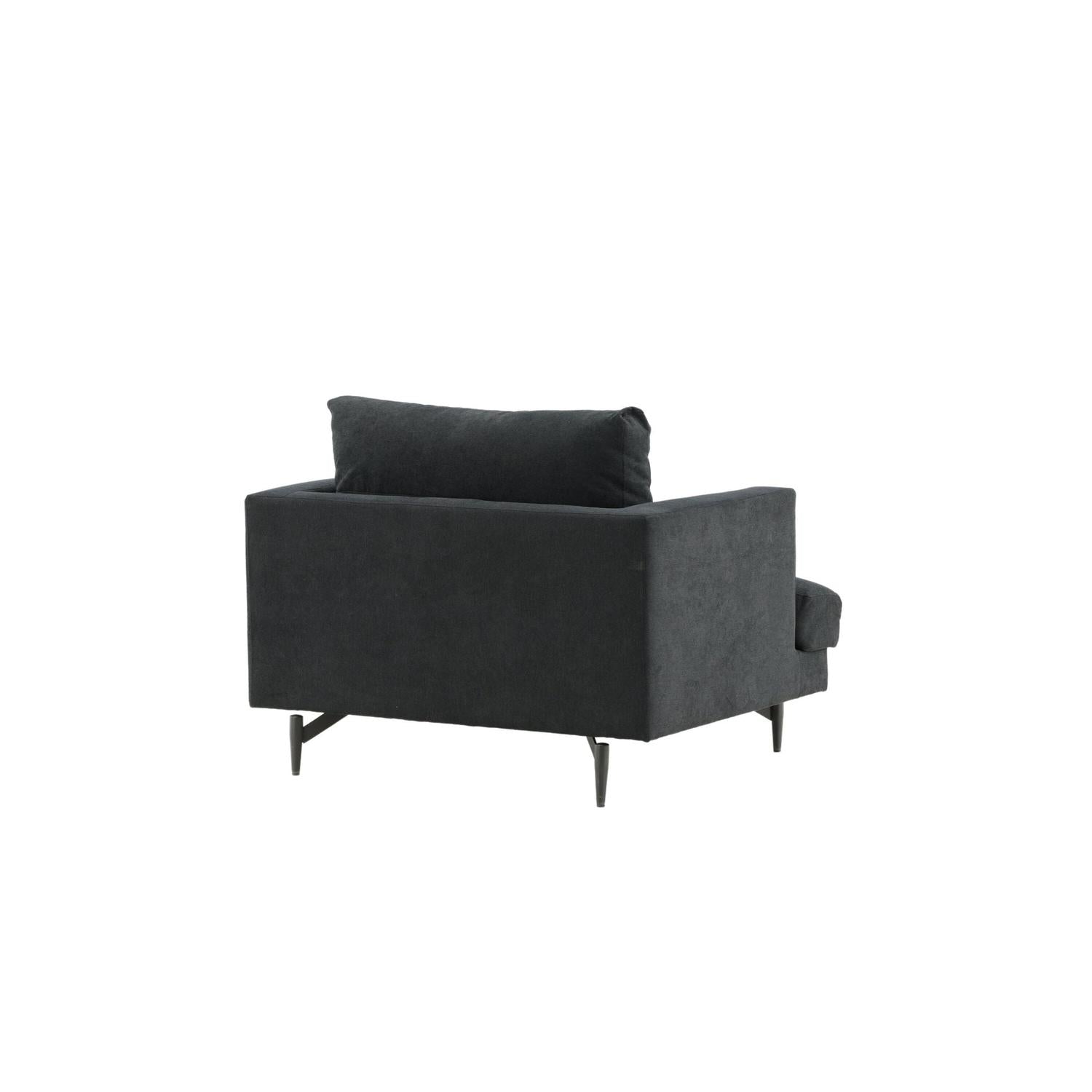 Sessel Sofia aus Stoff - Schwarz-Sessel-Venture Home-le canapé