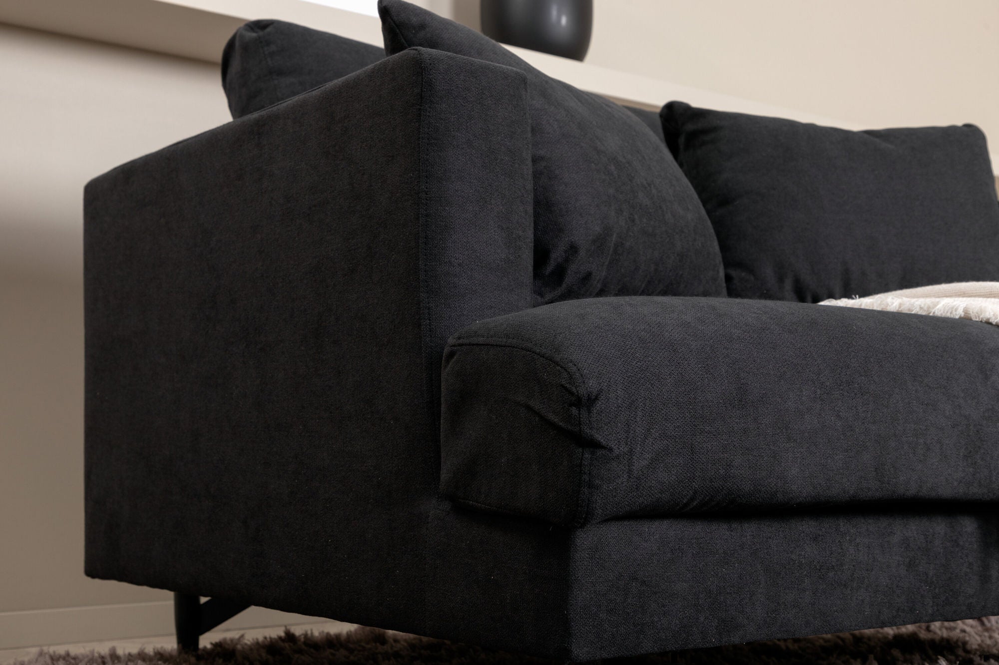 Sessel Sofia aus Stoff - Schwarz-Sessel-Venture Home-le canapé