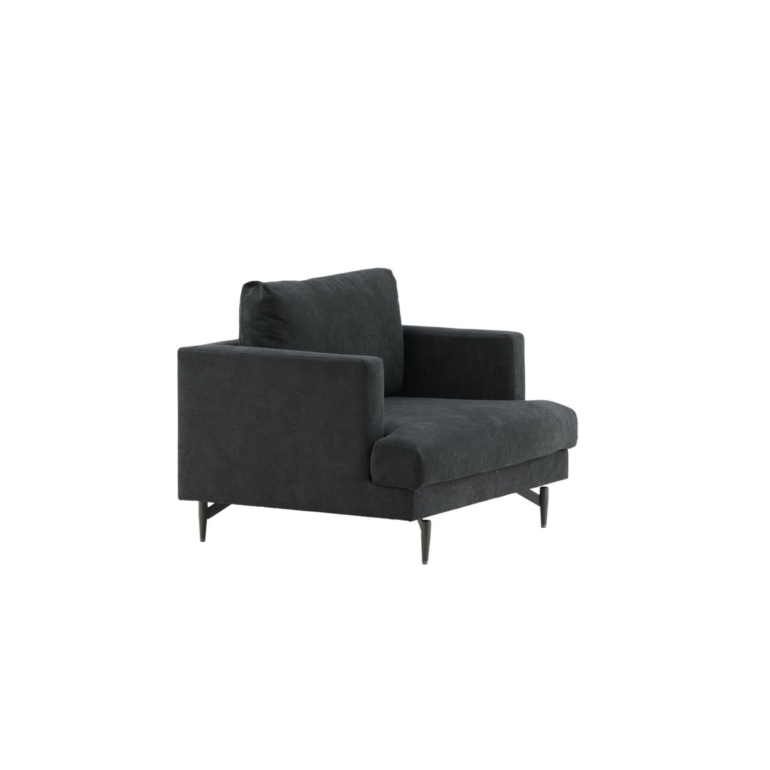 Sessel Sofia aus Stoff - Schwarz-Sessel-Venture Home-le canapé