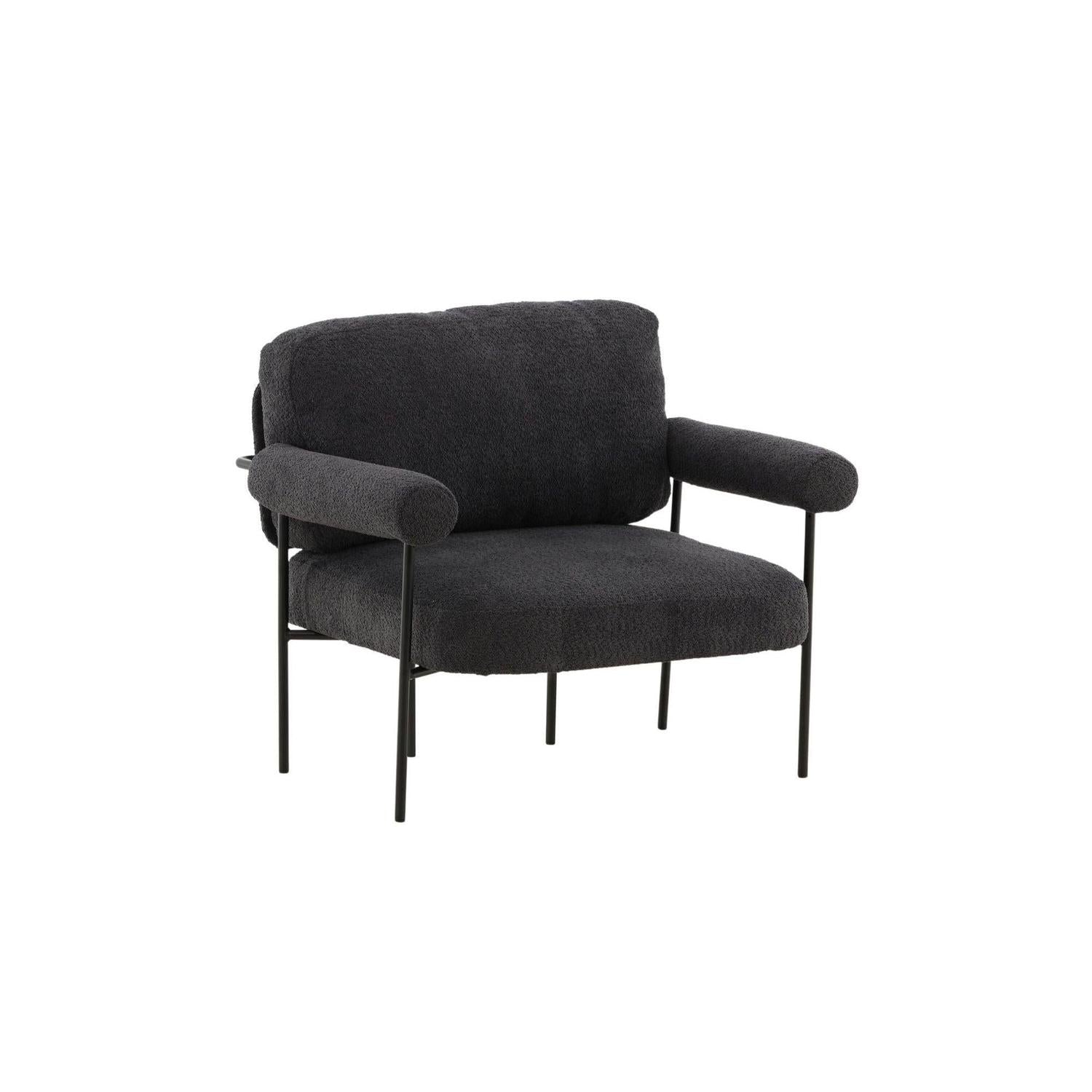 Sessel Tillberga x Josefin Lustig aus Teddy - Bouclé - DunkelgrauSessel