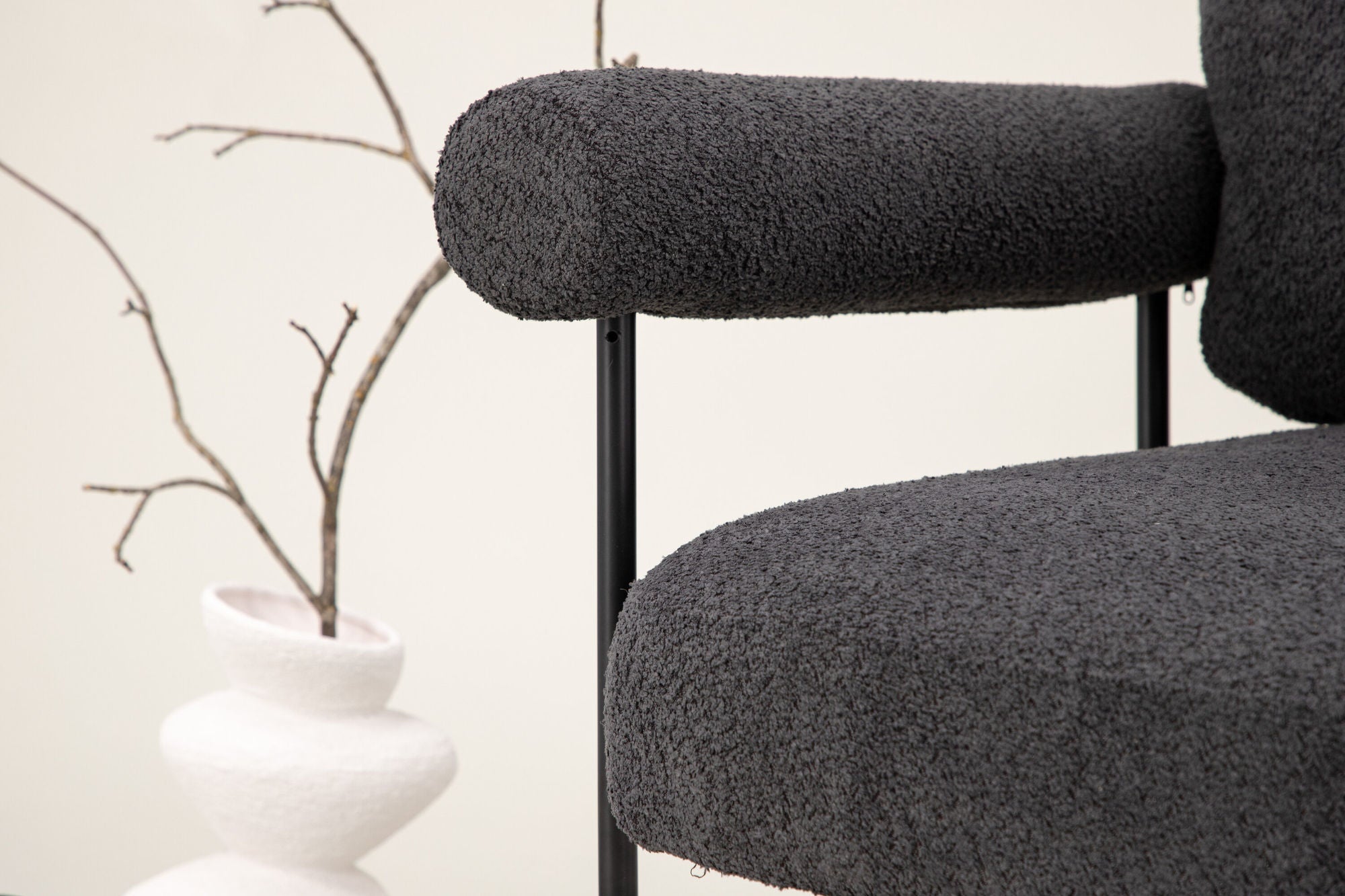 Sessel Tillberga x Josefin Lustig aus Teddy - Bouclé - DunkelgrauSessel