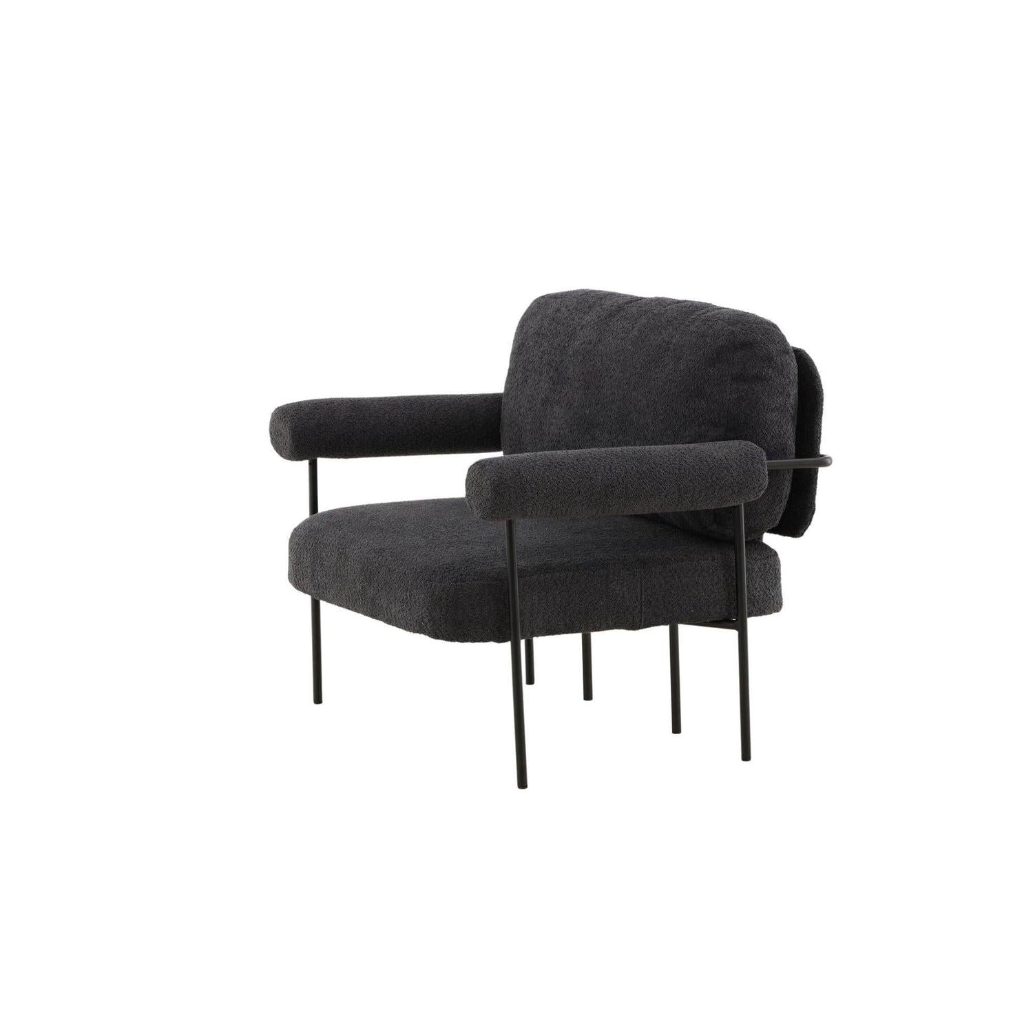 Sessel Tillberga x Josefin Lustig aus Teddy-Bouclé - Dunkelgrau-Sessel-Vind-le canapé
