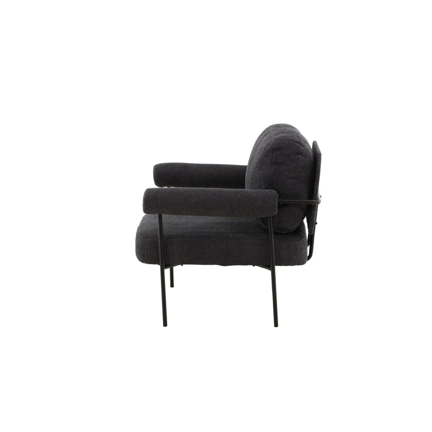 Sessel Tillberga x Josefin Lustig aus Teddy-Bouclé - Dunkelgrau-Sessel-Vind-le canapé