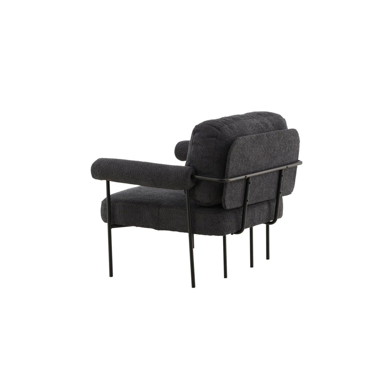 Sessel Tillberga x Josefin Lustig aus Teddy-Bouclé - Dunkelgrau-Sessel-Vind-le canapé