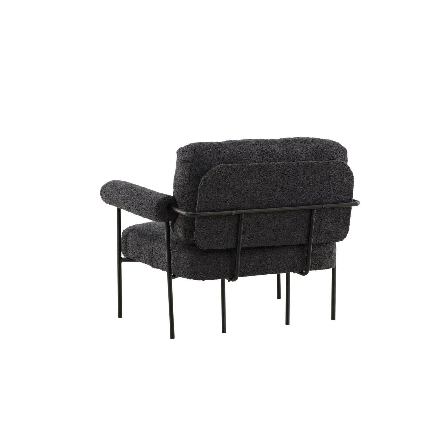 Sessel Tillberga x Josefin Lustig aus Teddy-Bouclé - Dunkelgrau-Sessel-Vind-le canapé
