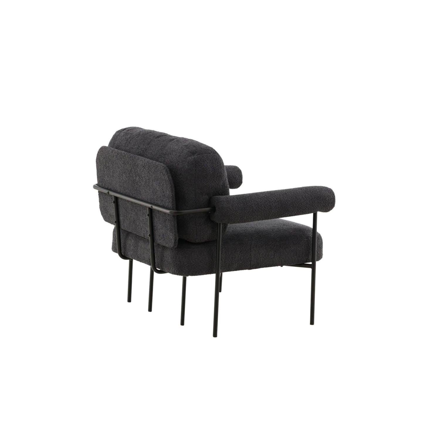 Sessel Tillberga x Josefin Lustig aus Teddy-Bouclé - Dunkelgrau-Sessel-Vind-le canapé