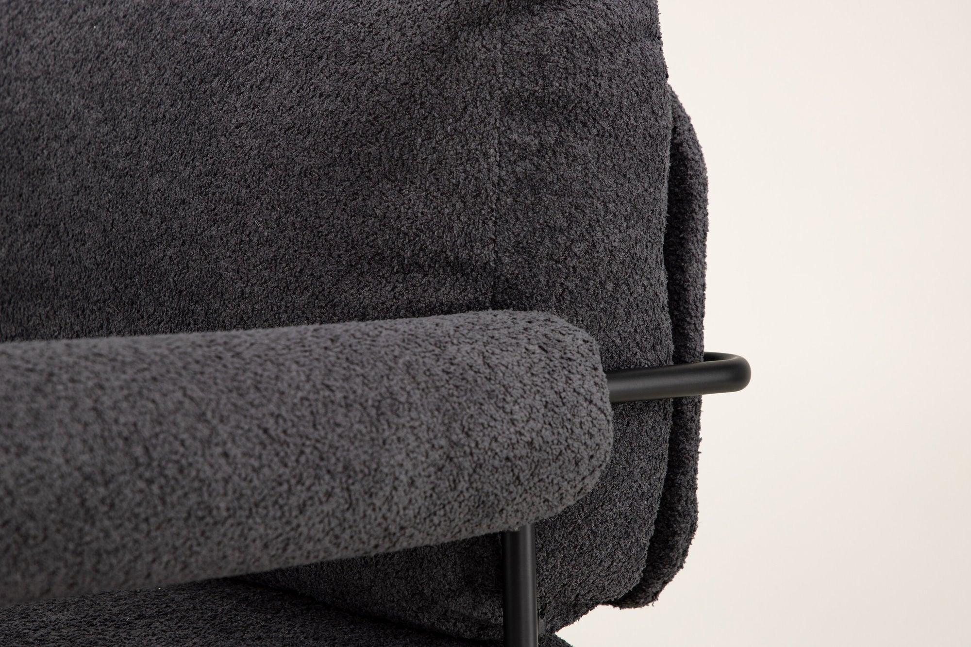 Sessel Tillberga x Josefin Lustig aus Teddy-Bouclé - Dunkelgrau-Sessel-Vind-le canapé