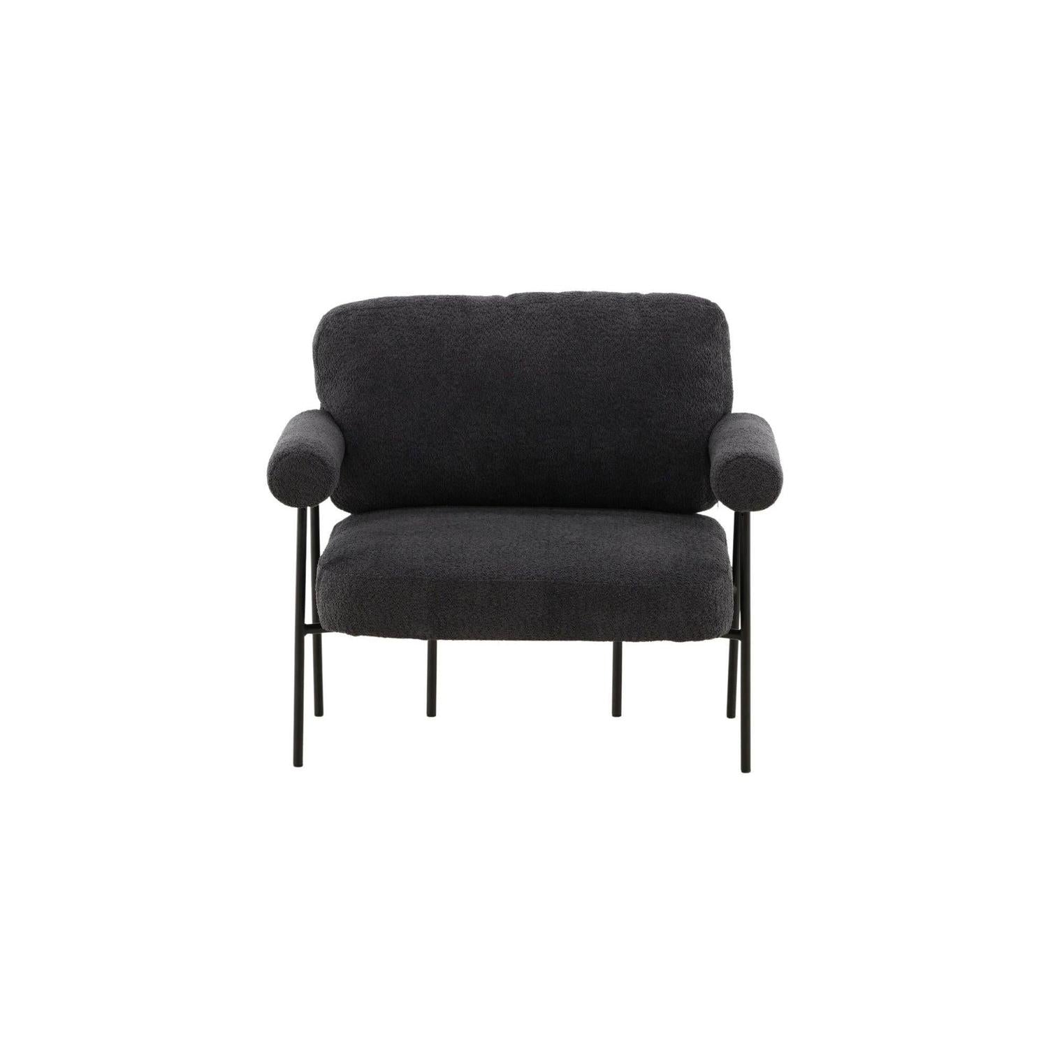 Sessel Tillberga x Josefin Lustig aus Teddy-Bouclé - Dunkelgrau-Sessel-Vind-le canapé