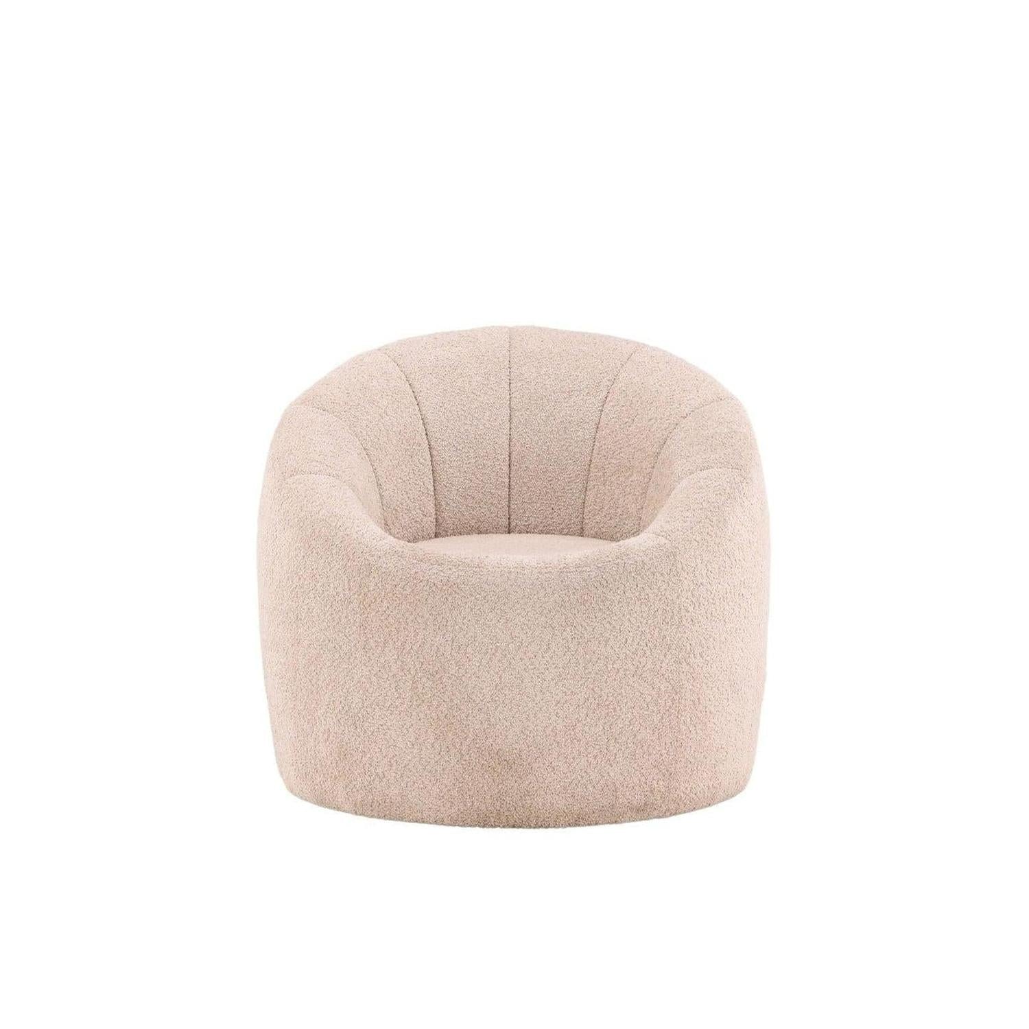 Sessel Warren aus Bouclé - / Teddystoff - BeigeSessel