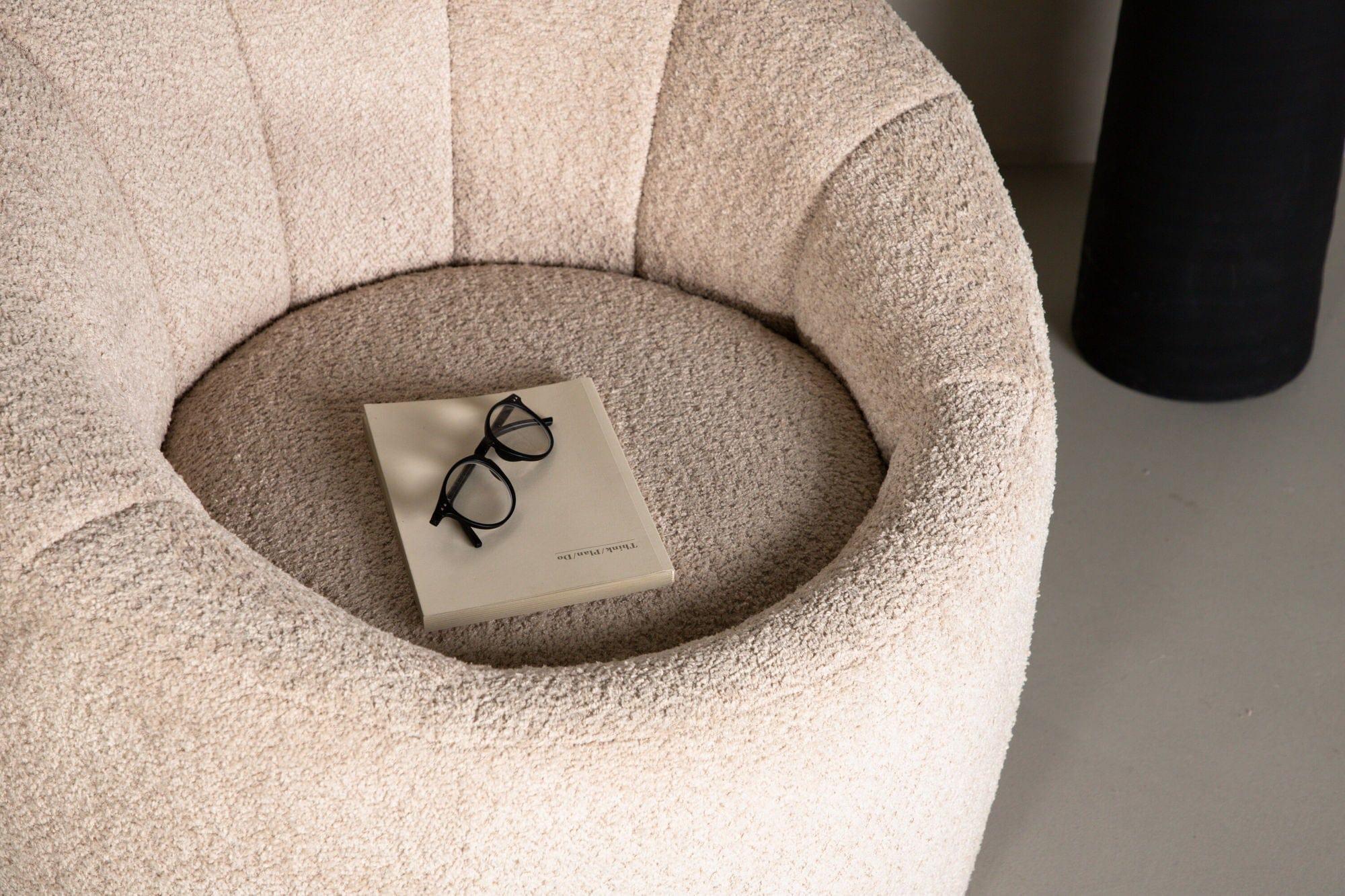 Sessel Warren aus Bouclé - / Teddystoff - BeigeSessel