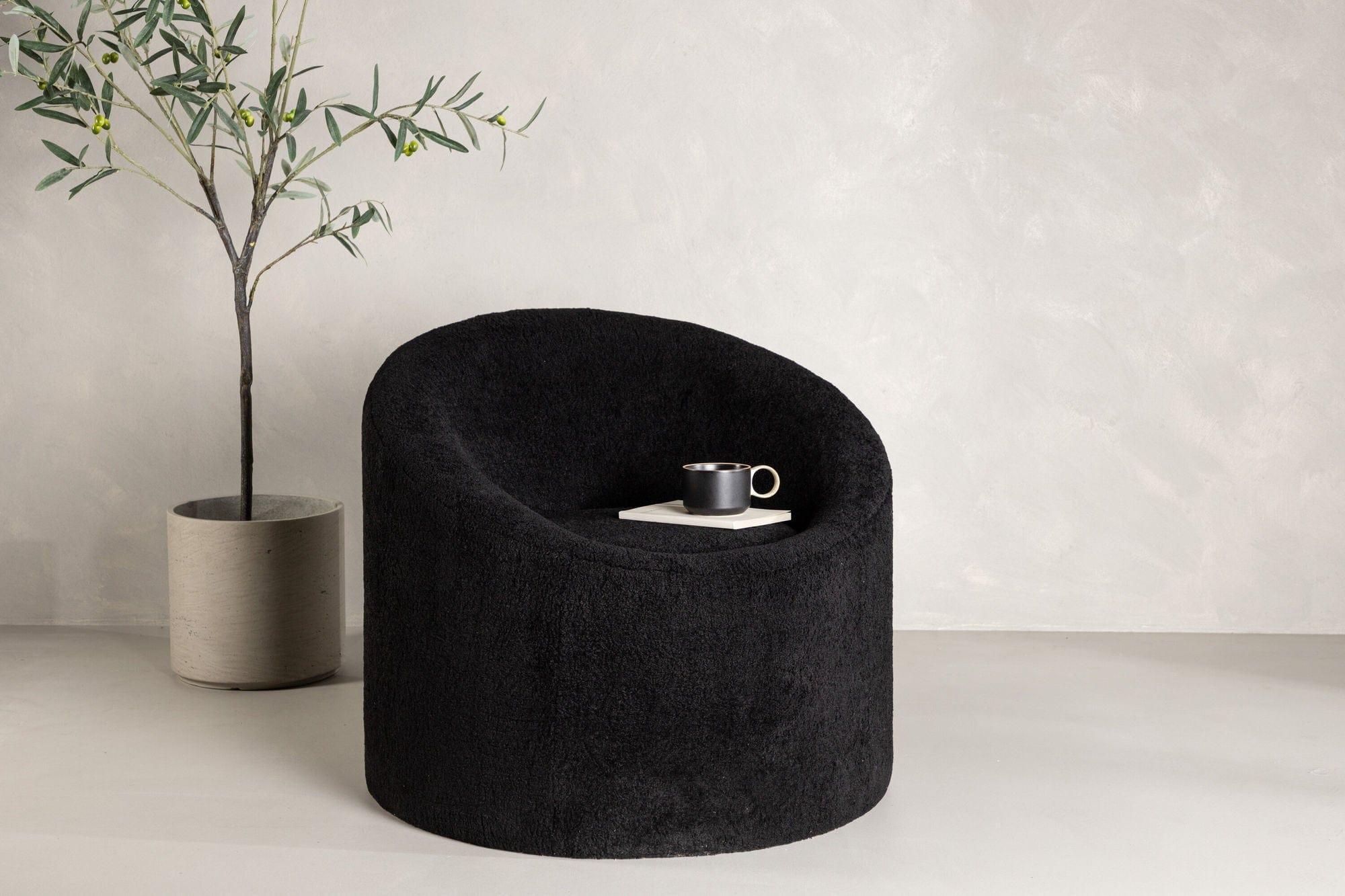 Sessel Warren aus Fleece - Schwarz-Sessel-Venture Home-le canapé