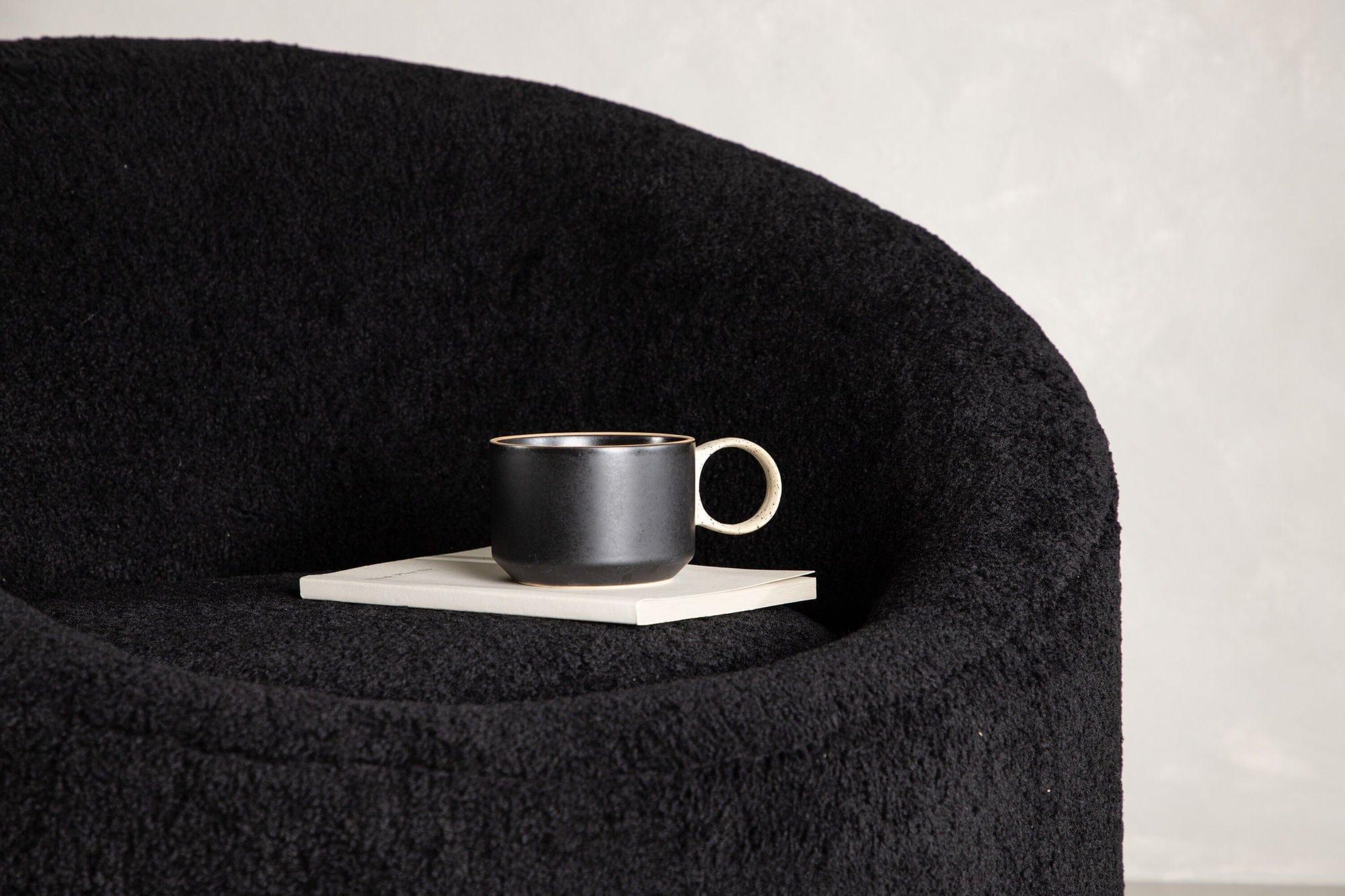 Sessel Warren aus Fleece - Schwarz-Sessel-Venture Home-le canapé