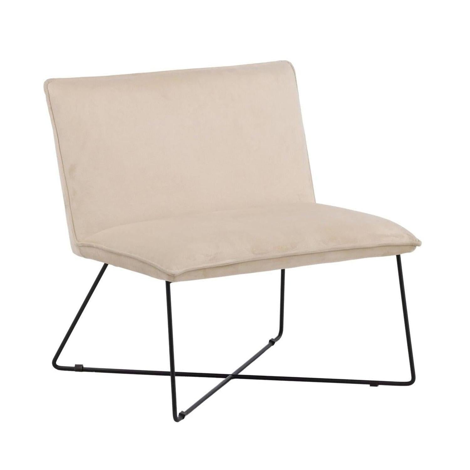 Sessel X - lounge aus Samt - BeigeSessel