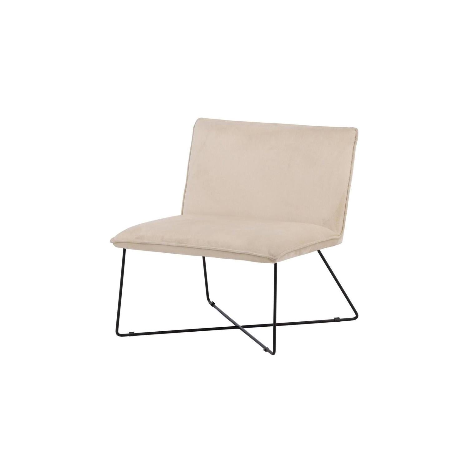 Sessel X-lounge aus Samt - Beige-Sessel-Venture Home-le canapé
