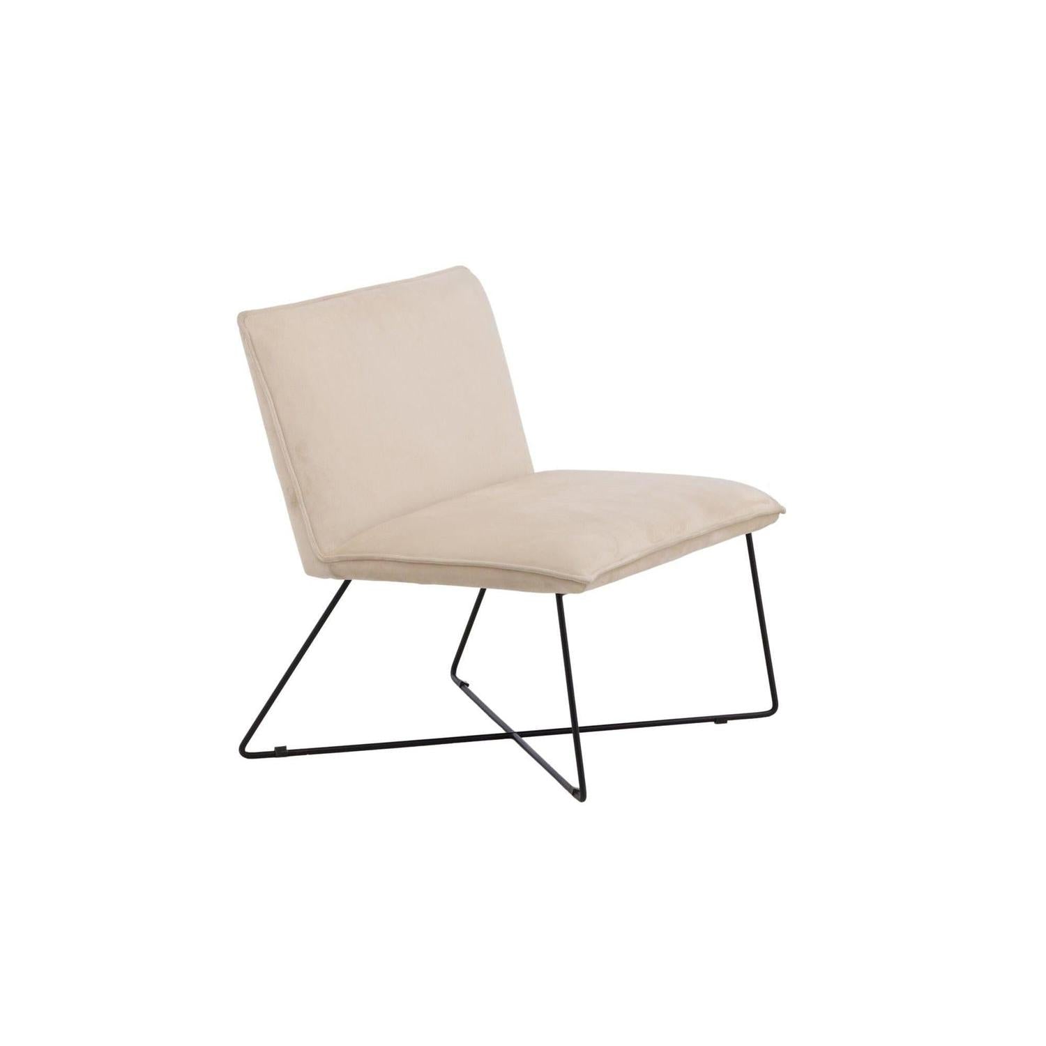 Sessel X-lounge aus Samt - Beige-Sessel-Venture Home-le canapé