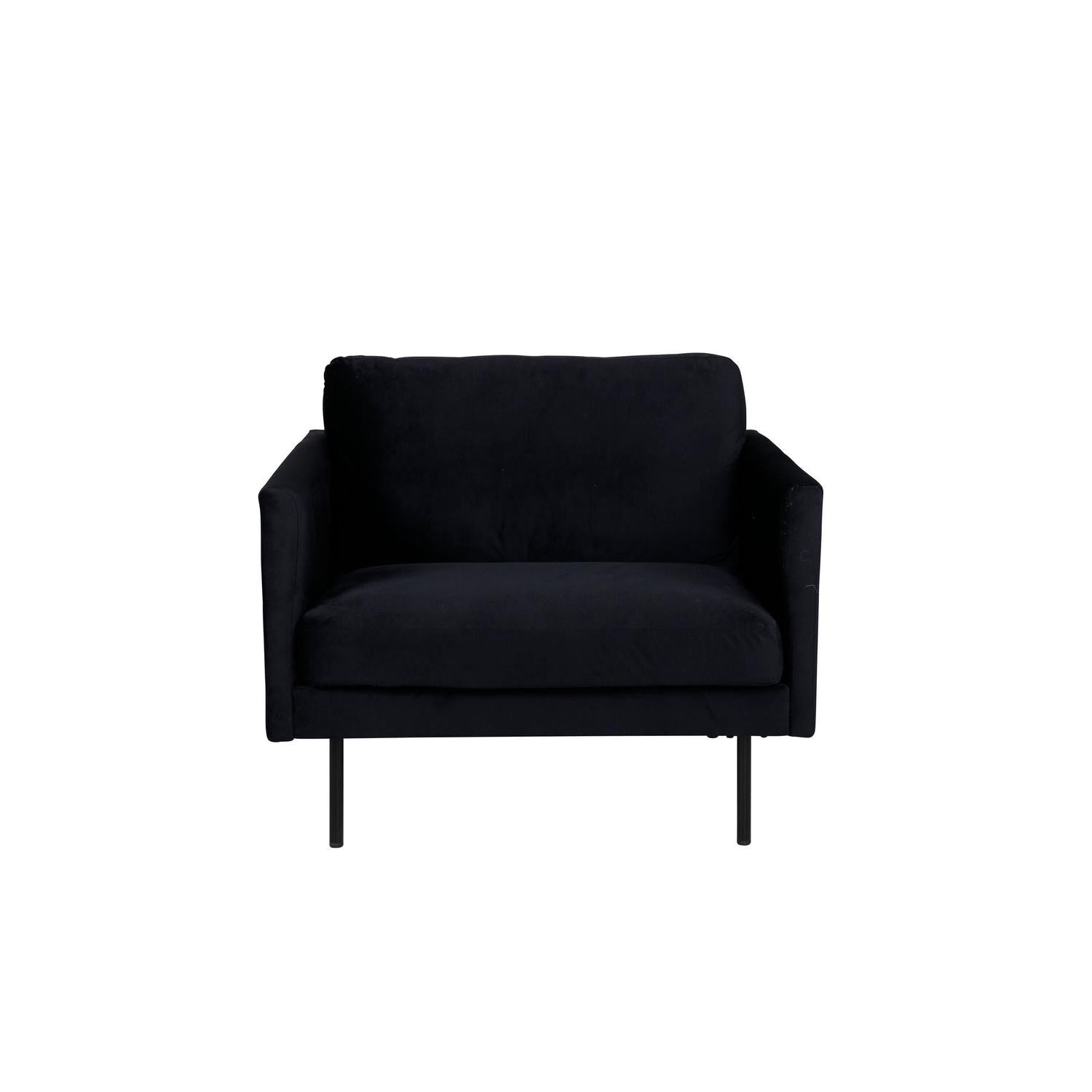 Sessel Zoom aus Samt - Schwarz-Sessel-Venture Home-le canapé