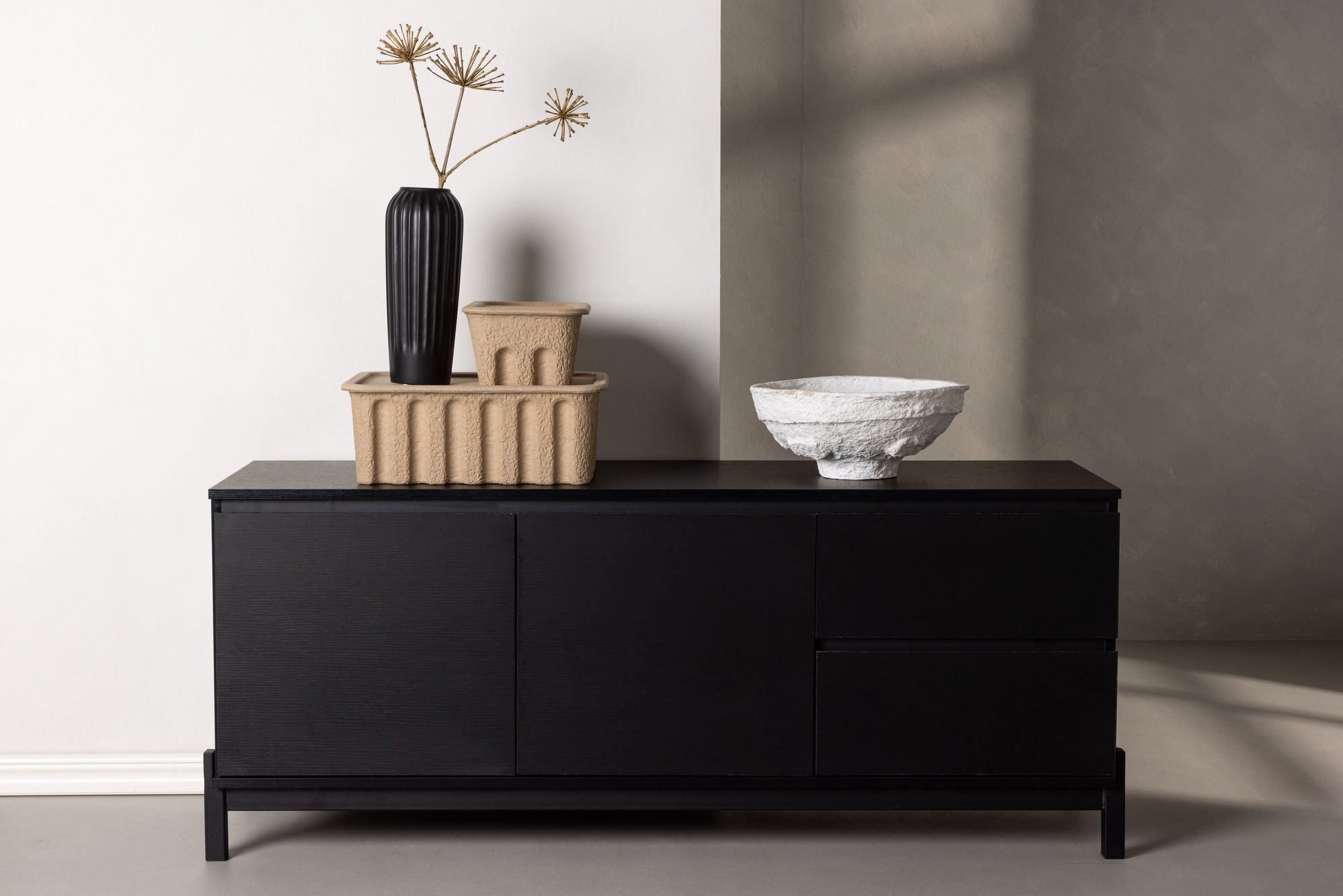 Sideboard Corpus 138cm - Schwarz-Sideboards-Venture Home-le canapé
