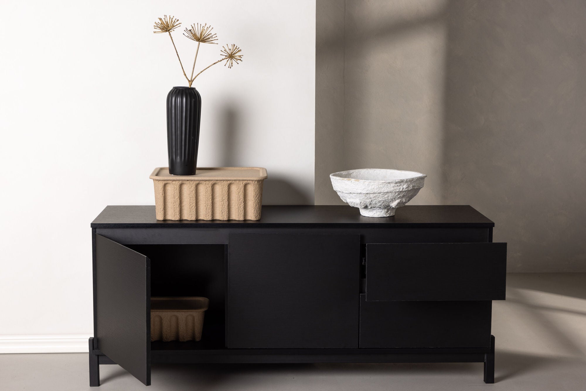 Sideboard Corpus 138cm - Schwarz-Sideboards-Venture Home-le canapé