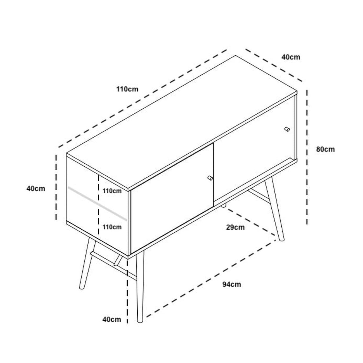 Sideboard Dawn - Schwarz-Sideboards-Njordec-le canapé