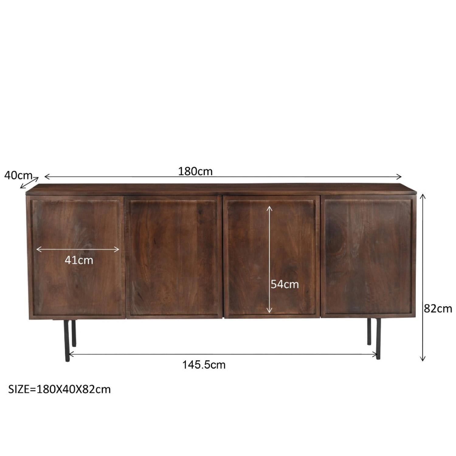 Sideboard Elan aus Mangoholz 180cm - Braun-Sideboards-Livingfurn-le canapé