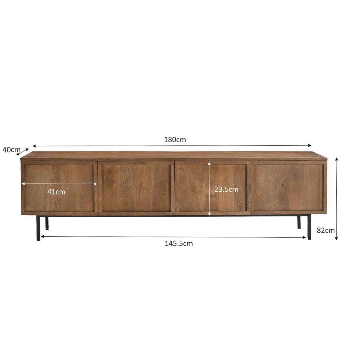 Sideboard Elan aus Mangoholz 180cm - Dunkelbraun-Sideboards-Livingfurn-le canapé