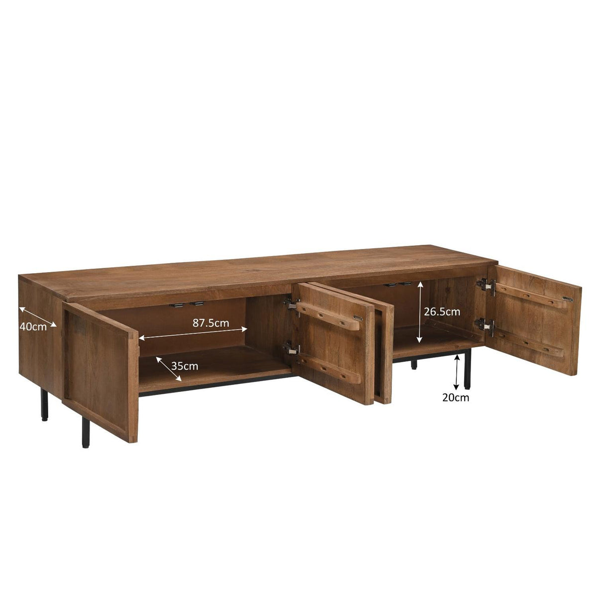 Sideboard Elan aus Mangoholz 180cm - Dunkelbraun-Sideboards-Livingfurn-le canapé
